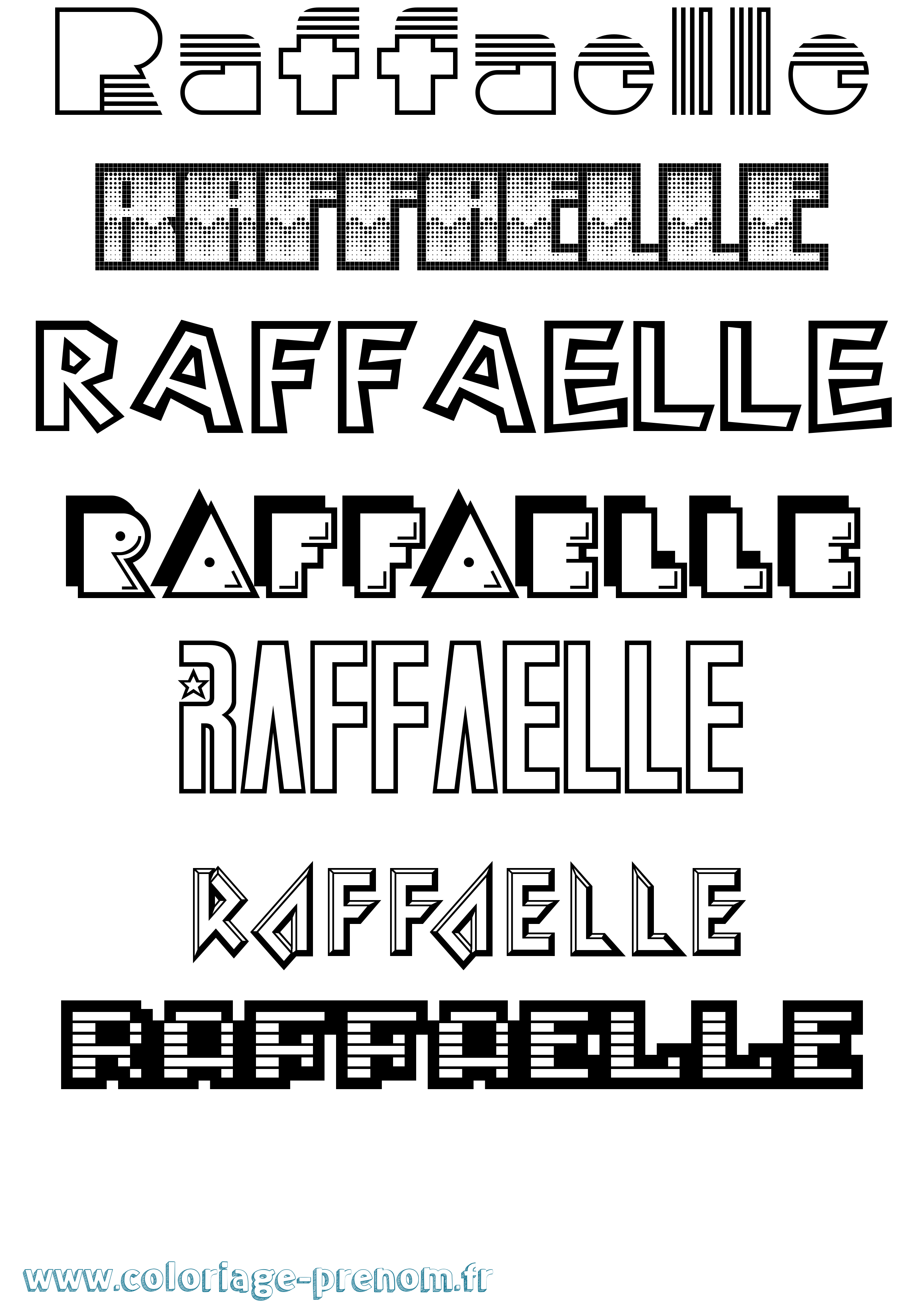 Coloriage Raffaelle Jeux Vidéos Coloriage prénom Raffaelle Jeux Vidéos