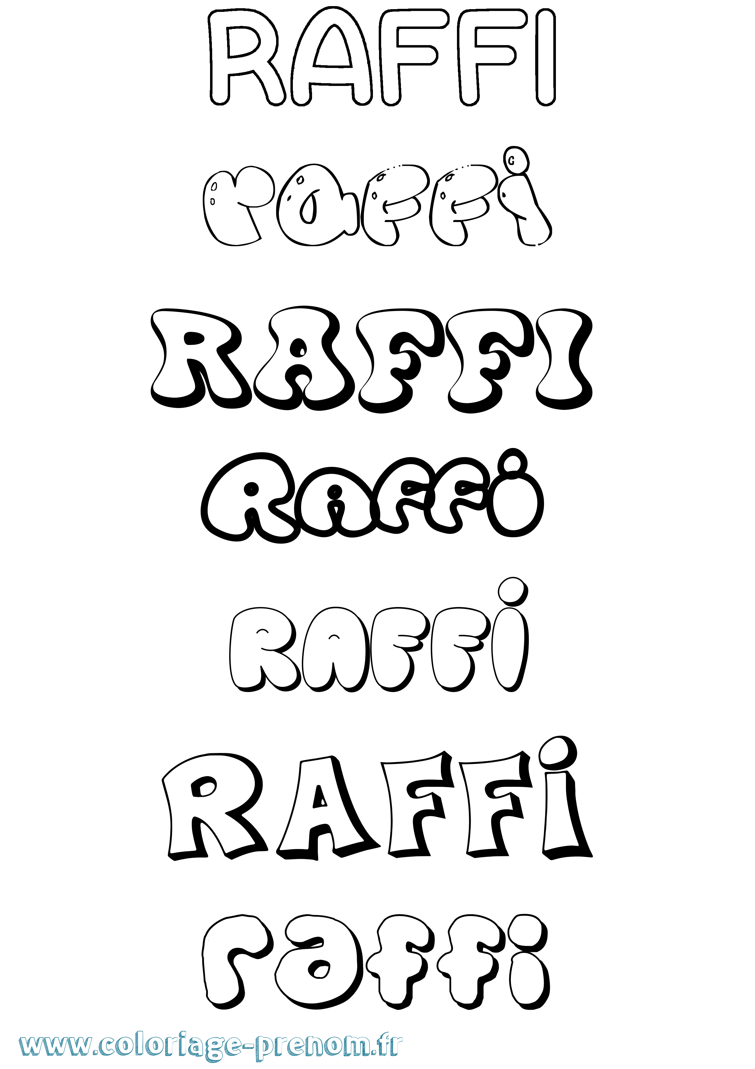 Coloriage Raffi Bubble Coloriage prénom Raffi Bubble