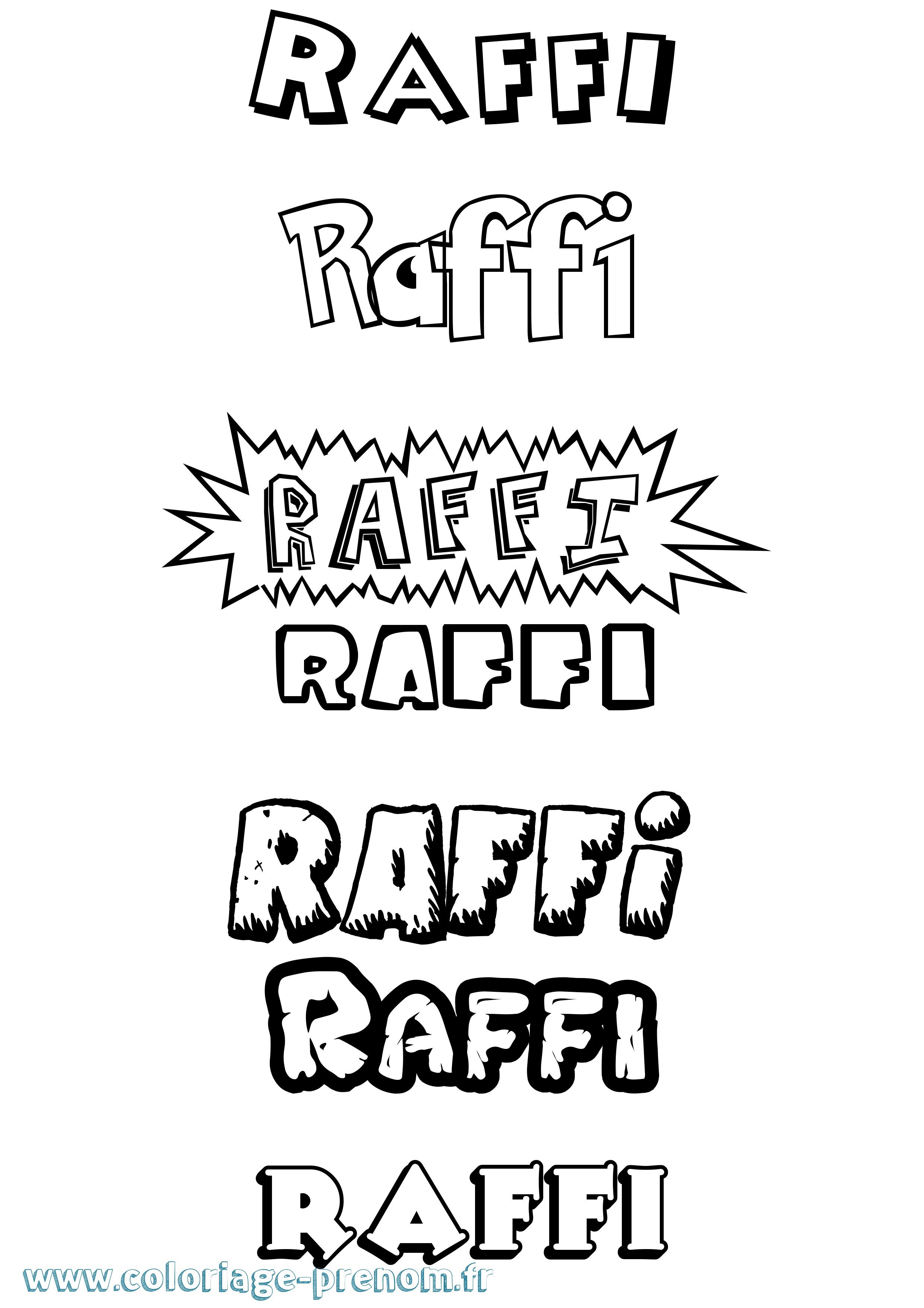 Coloriage Raffi Dessin Animé Coloriage prénom Raffi Dessin Animé