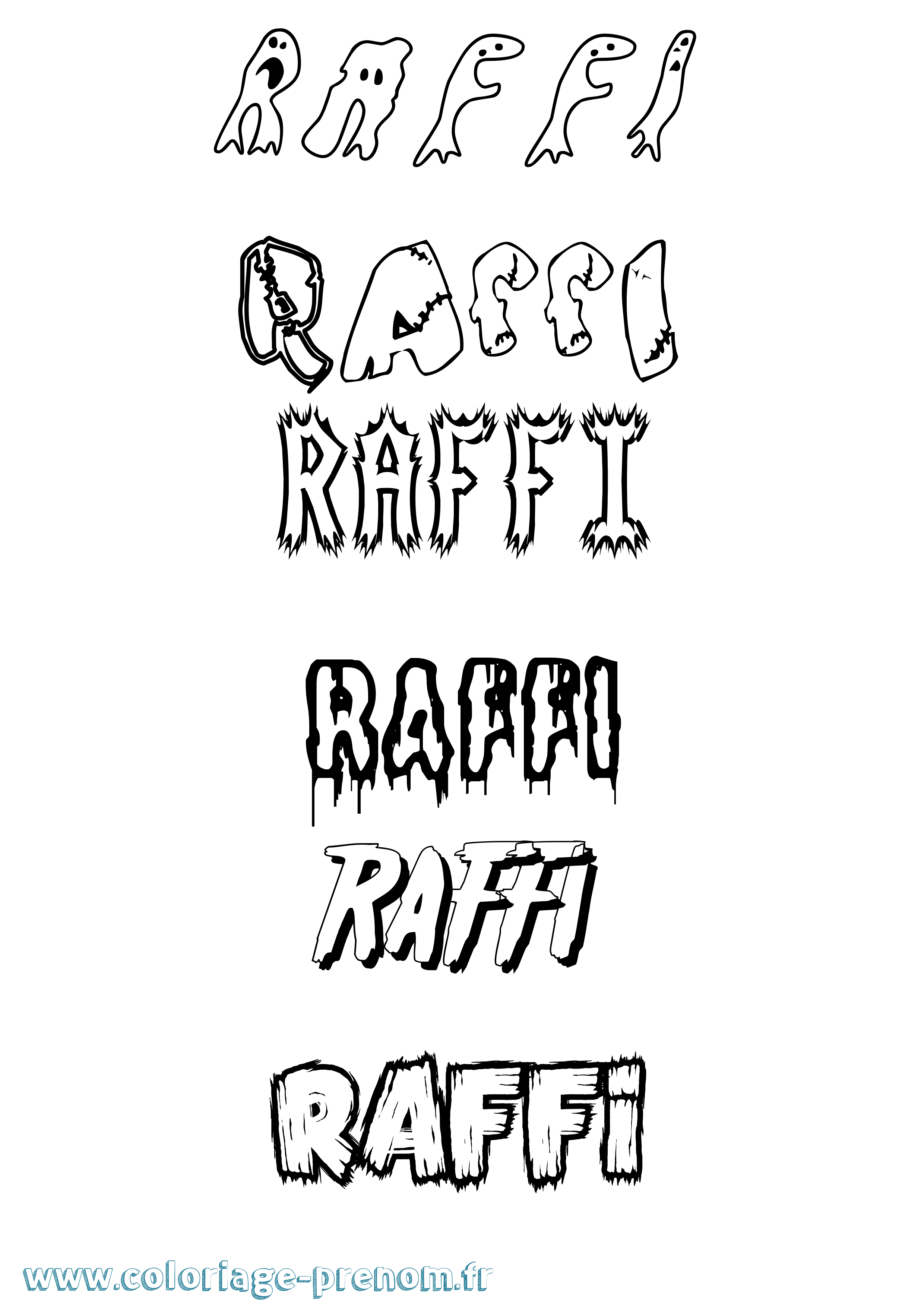 Coloriage Raffi Frisson Coloriage prénom Raffi Frisson