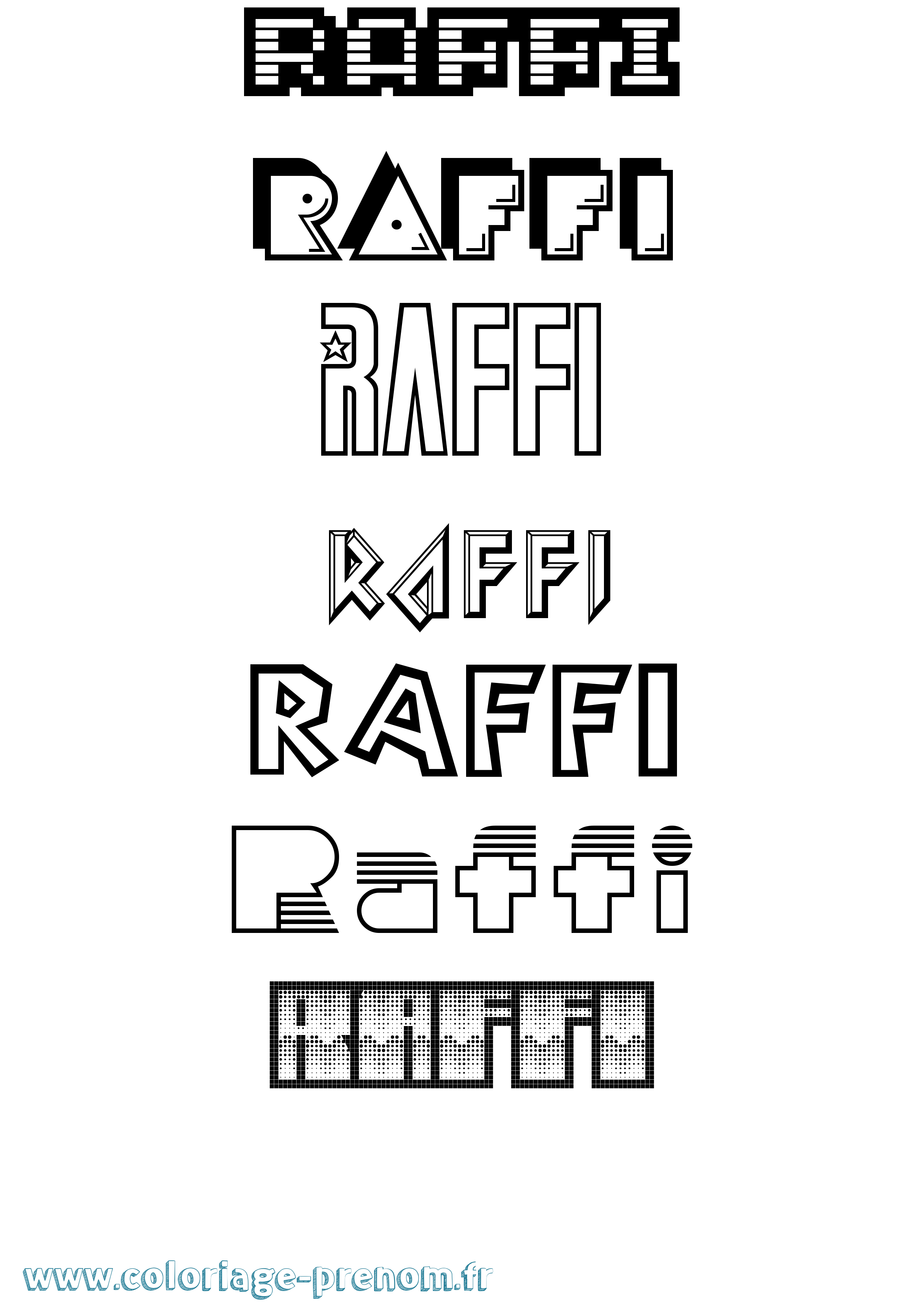 Coloriage Raffi Jeux Vidéos Coloriage prénom Raffi Jeux Vidéos