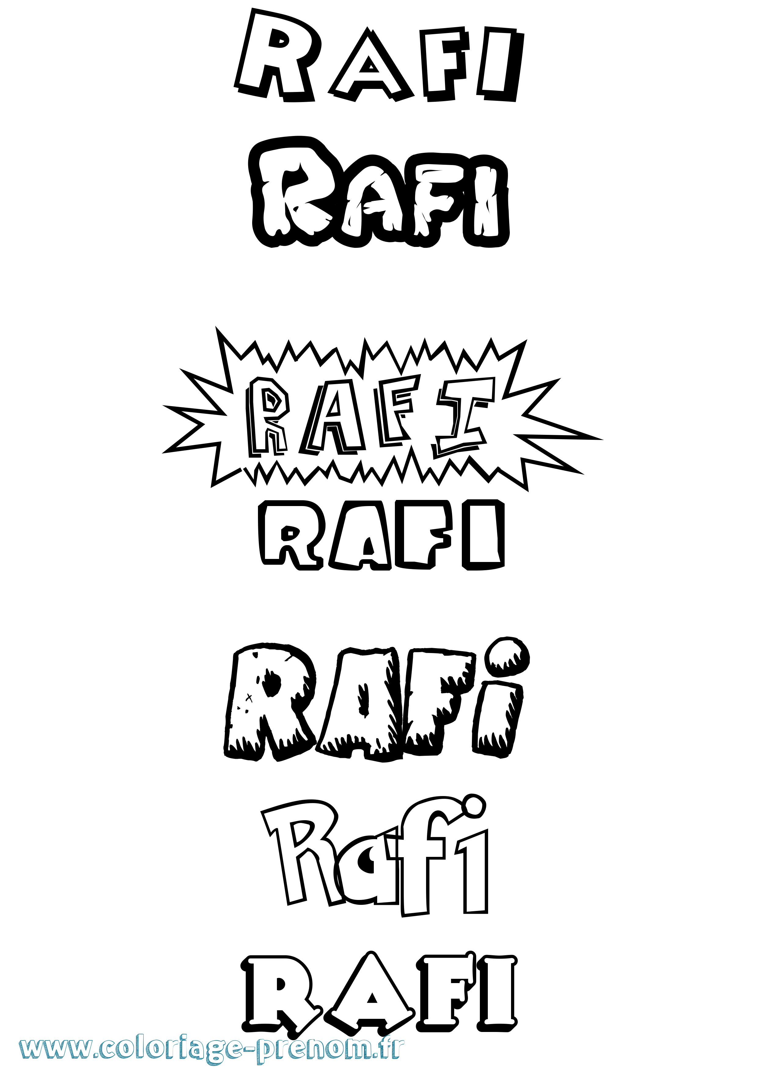 Coloriage Rafi Dessin Animé Coloriage prénom Rafi Dessin Animé