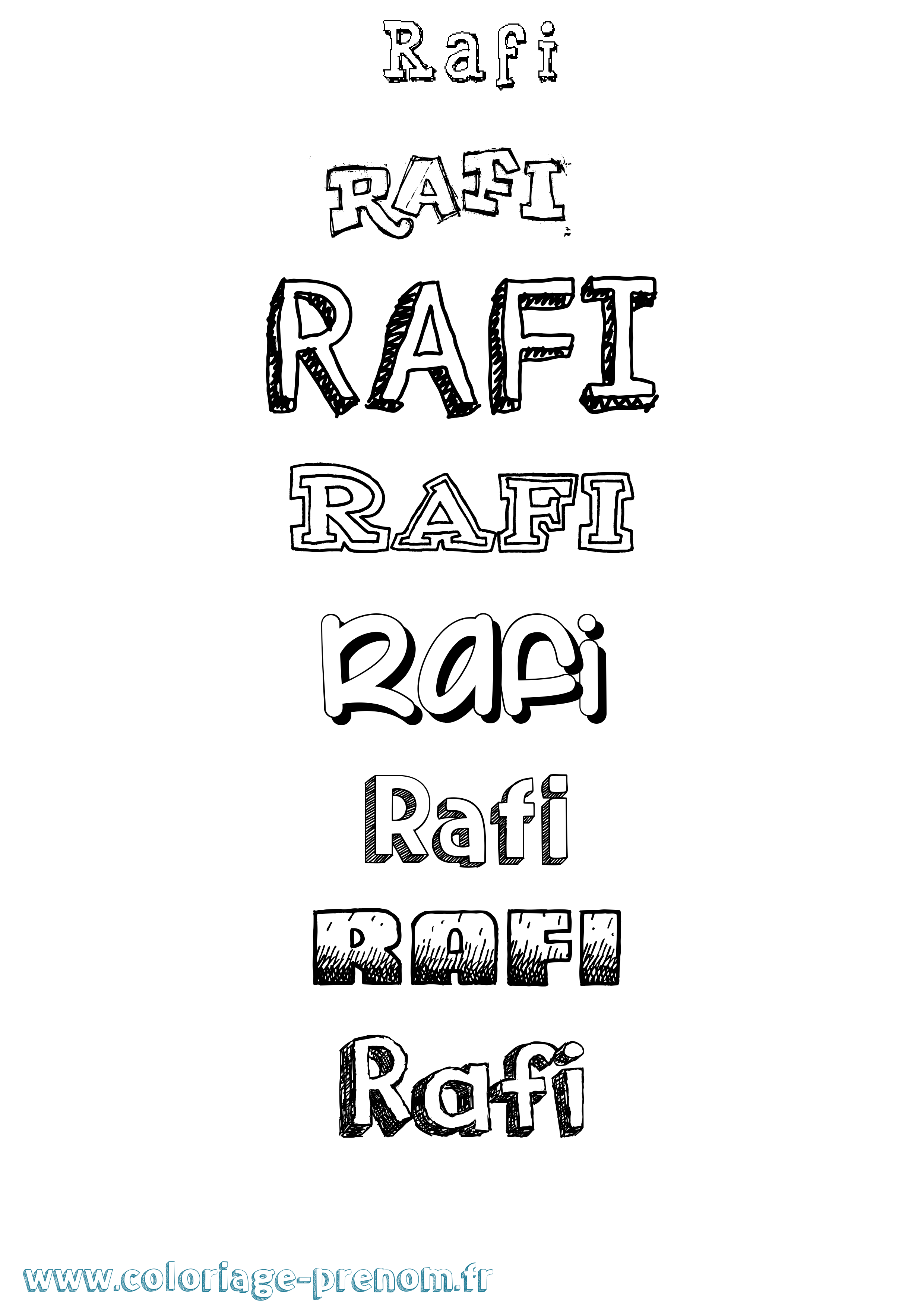 Coloriage Rafi Dessiné Coloriage prénom Rafi Dessiné