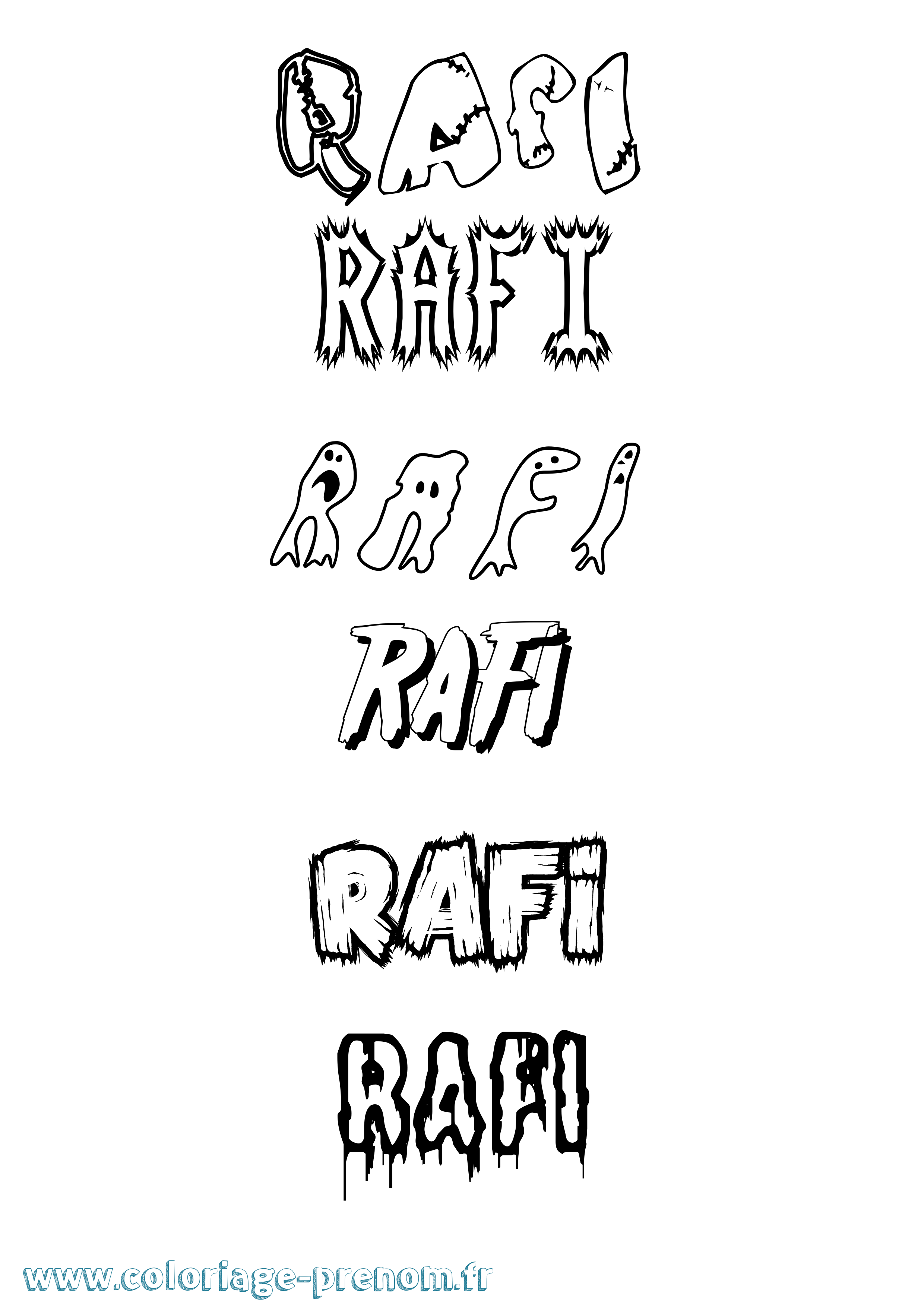 Coloriage Rafi Frisson Coloriage prénom Rafi Frisson
