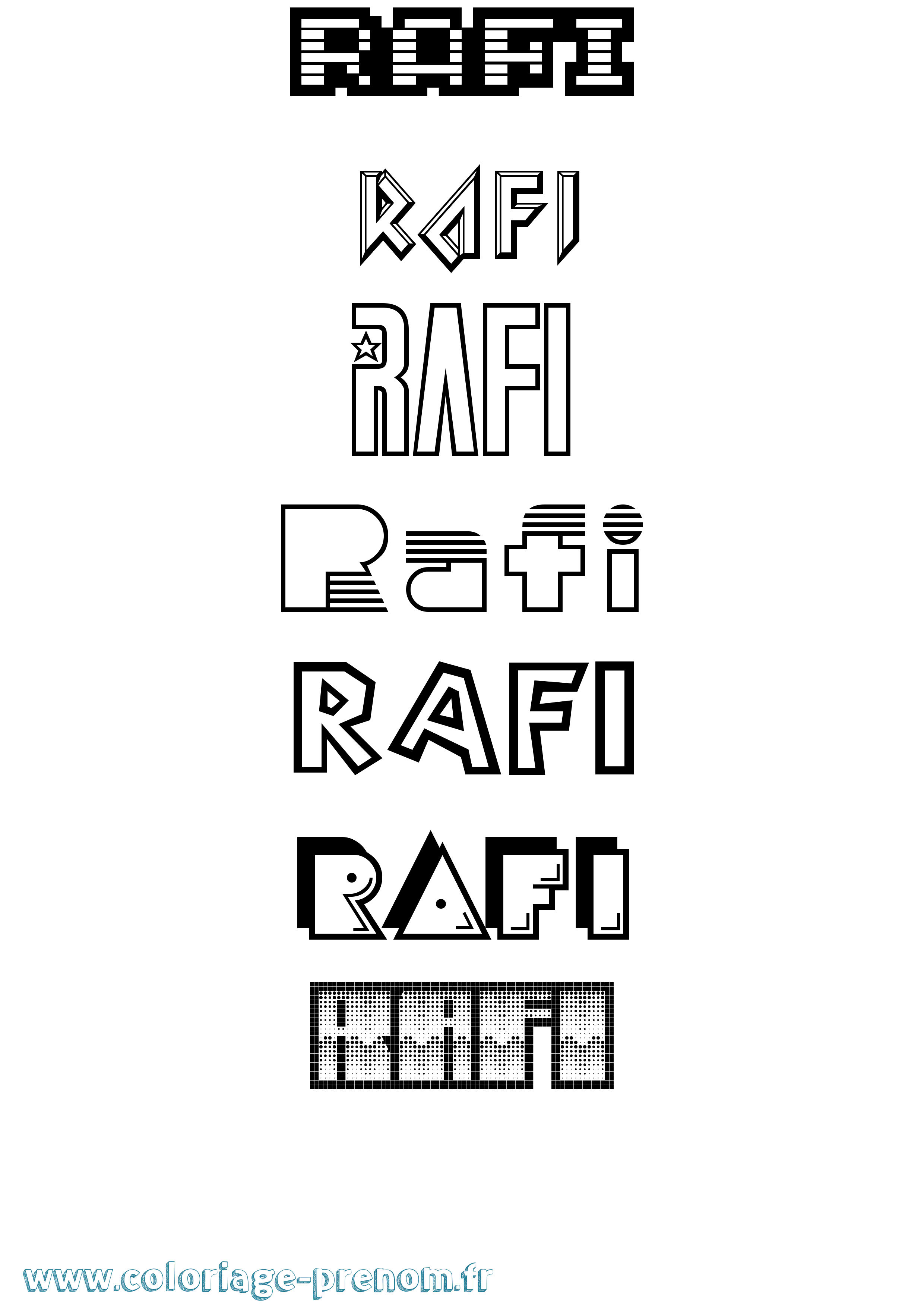 Coloriage Rafi Jeux Vidéos Coloriage prénom Rafi Jeux Vidéos