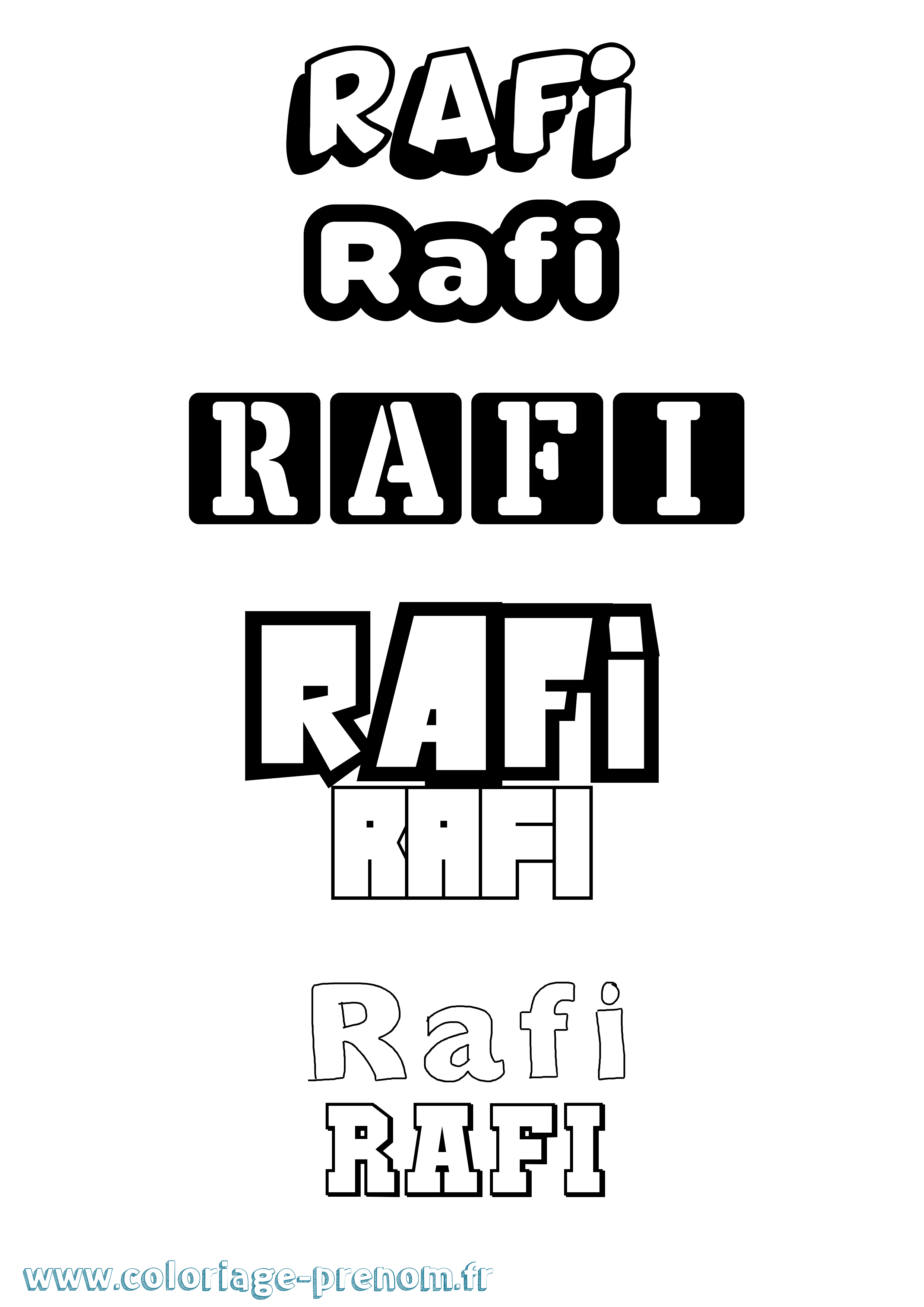 Coloriage Rafi Simple Coloriage prénom Rafi Simple