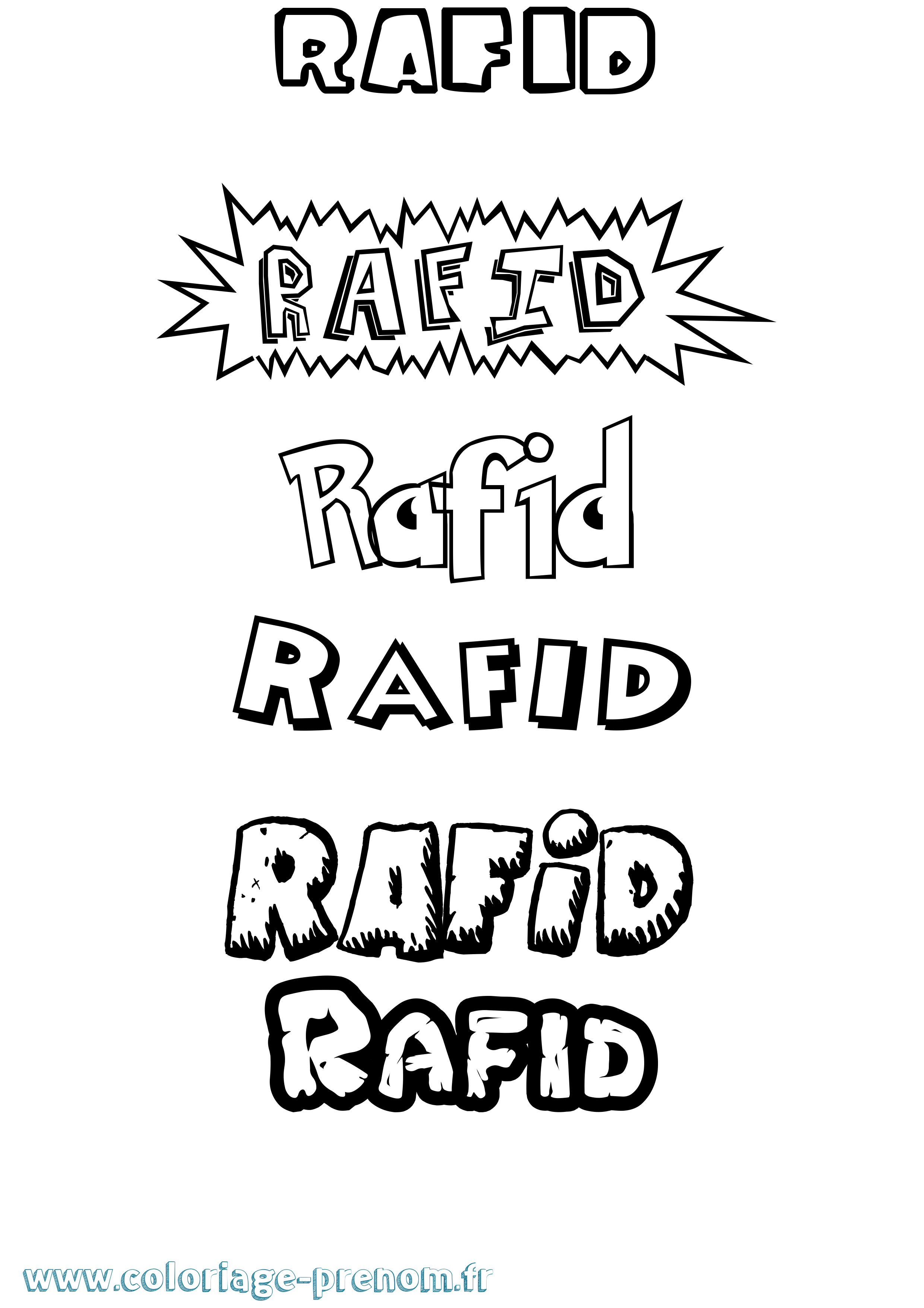 Coloriage Rafid Dessin Animé Coloriage prénom Rafid Dessin Animé