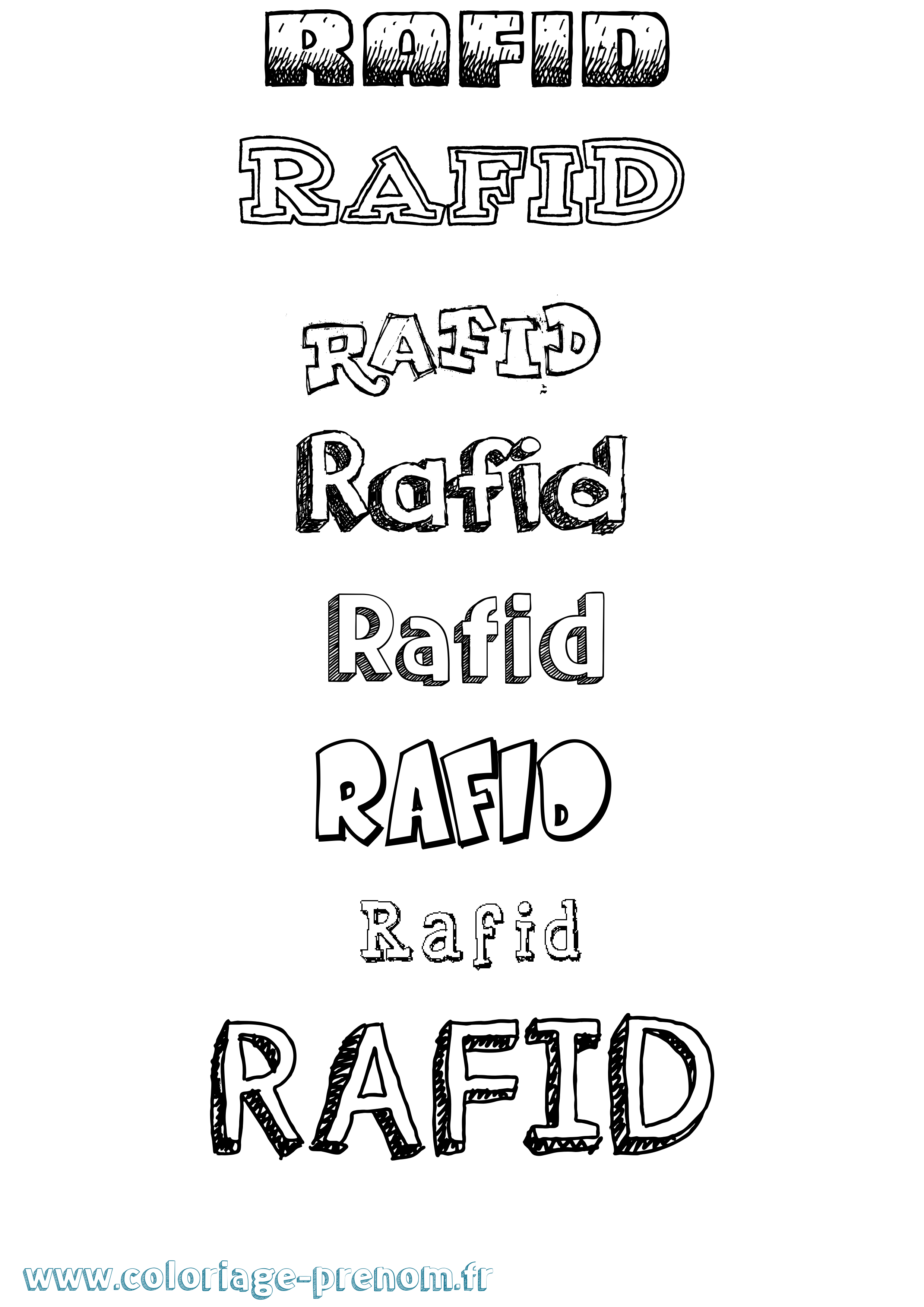 Coloriage Rafid Dessiné Coloriage prénom Rafid Dessiné