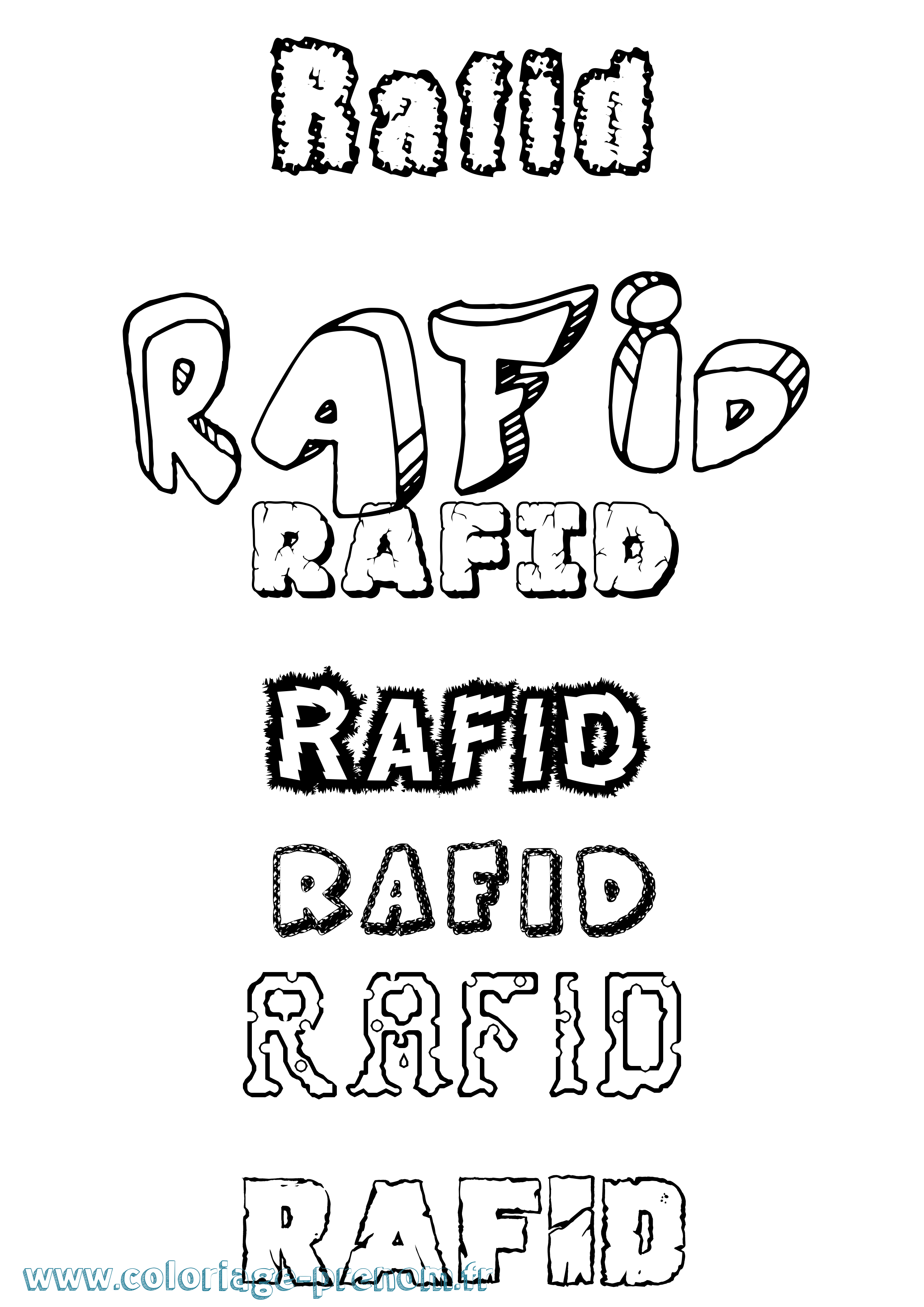 Coloriage Rafid Destructuré Coloriage prénom Rafid Destructuré