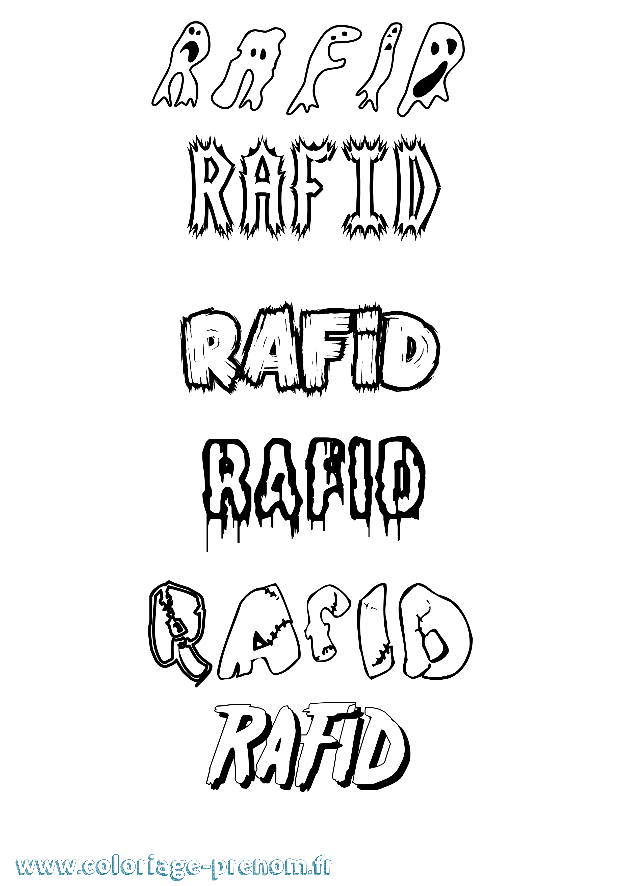 Coloriage Rafid Frisson Coloriage prénom Rafid Frisson