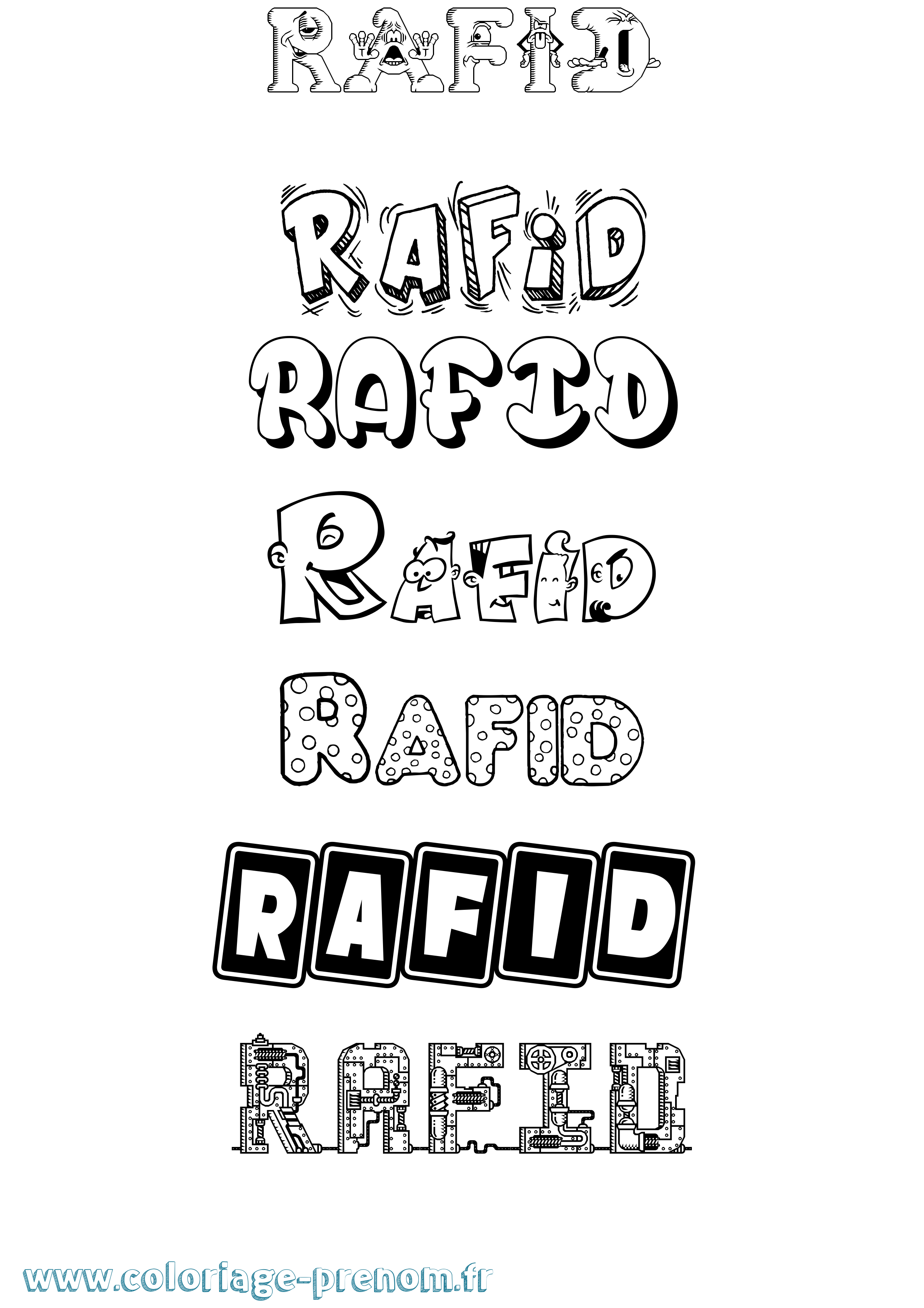Coloriage Rafid Fun Coloriage prénom Rafid Fun