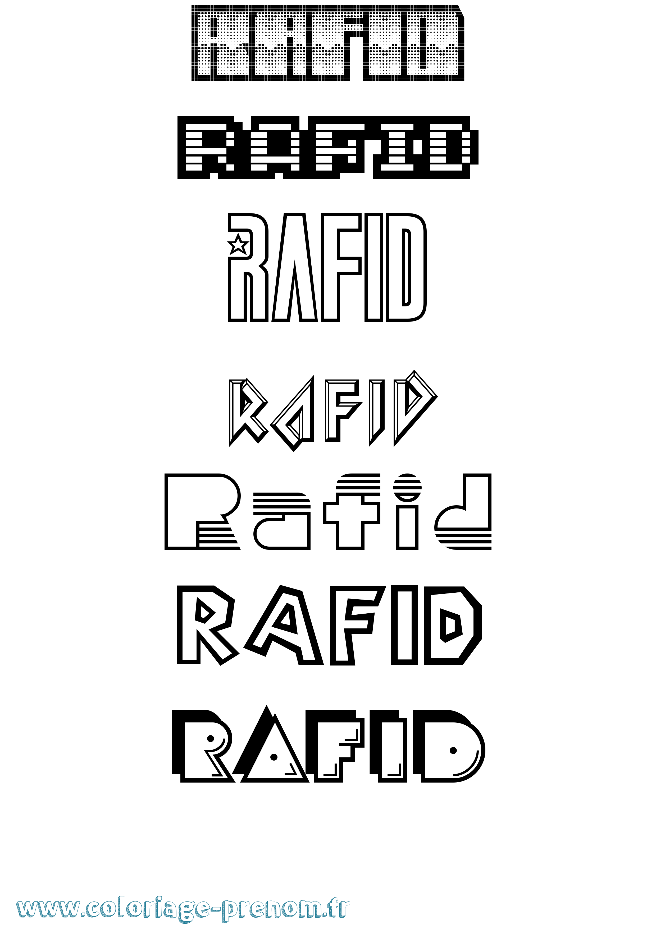 Coloriage Rafid Jeux Vidéos Coloriage prénom Rafid Jeux Vidéos