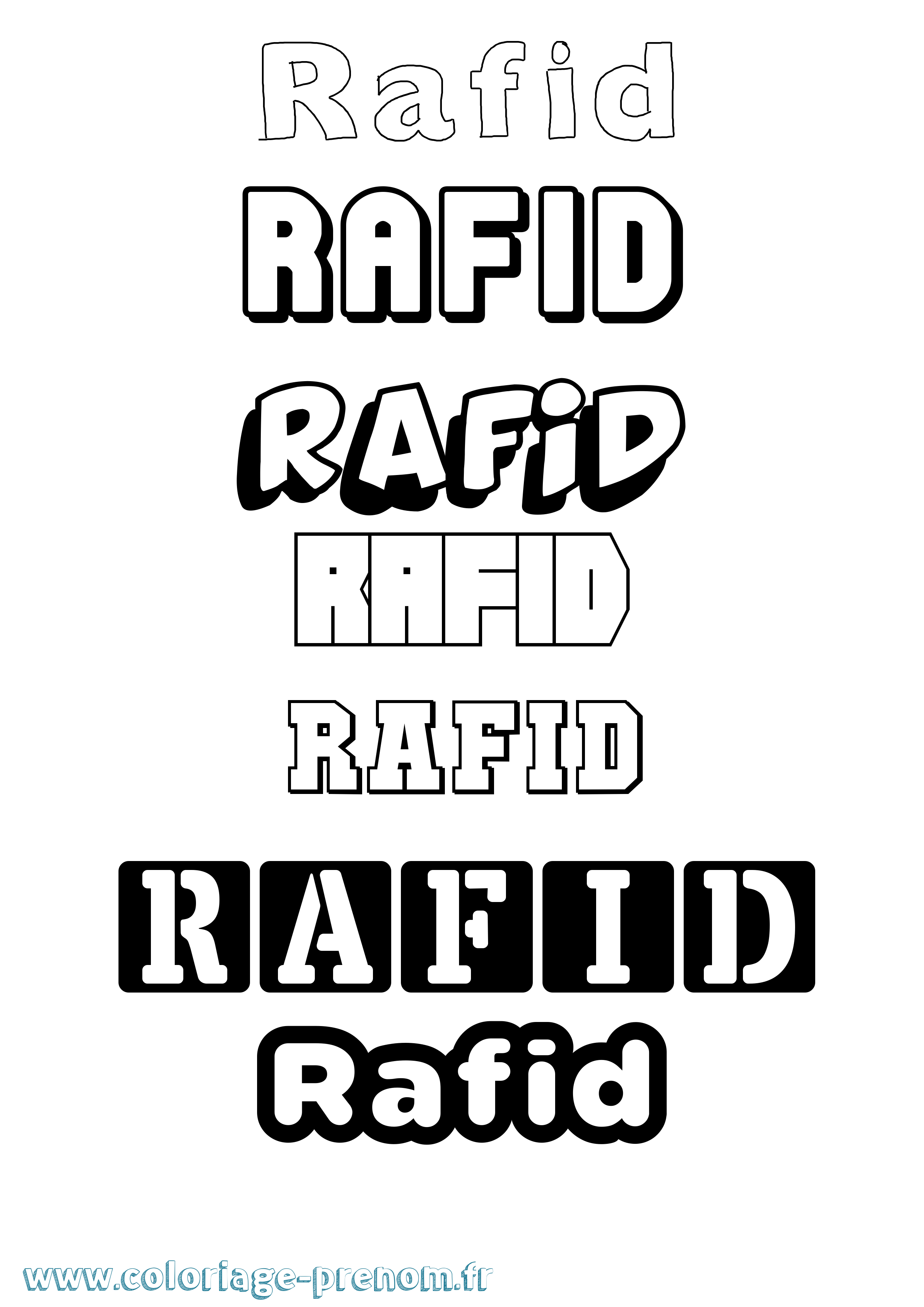 Coloriage Rafid Simple Coloriage prénom Rafid Simple