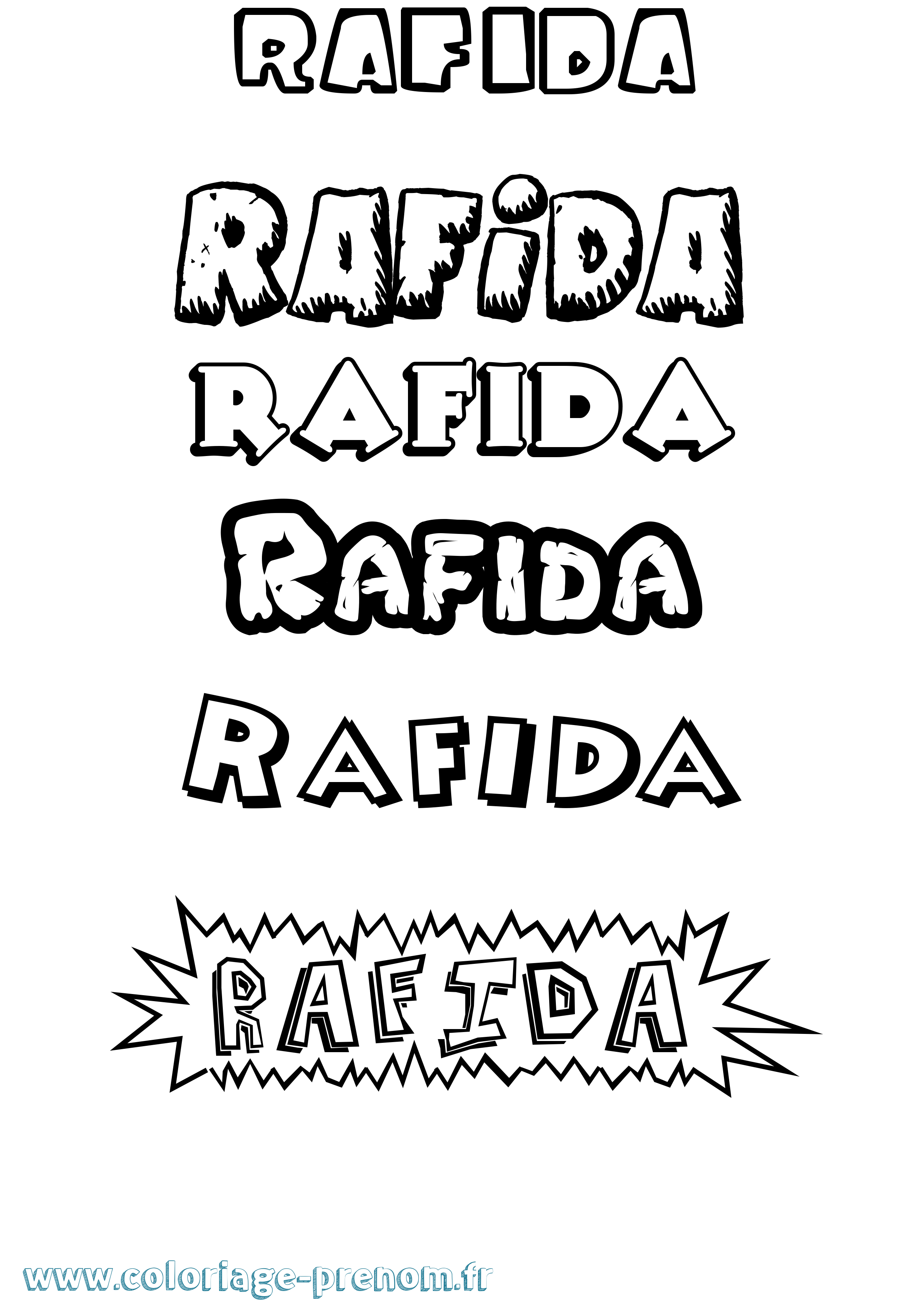 Coloriage prénom Rafida Dessin Animé