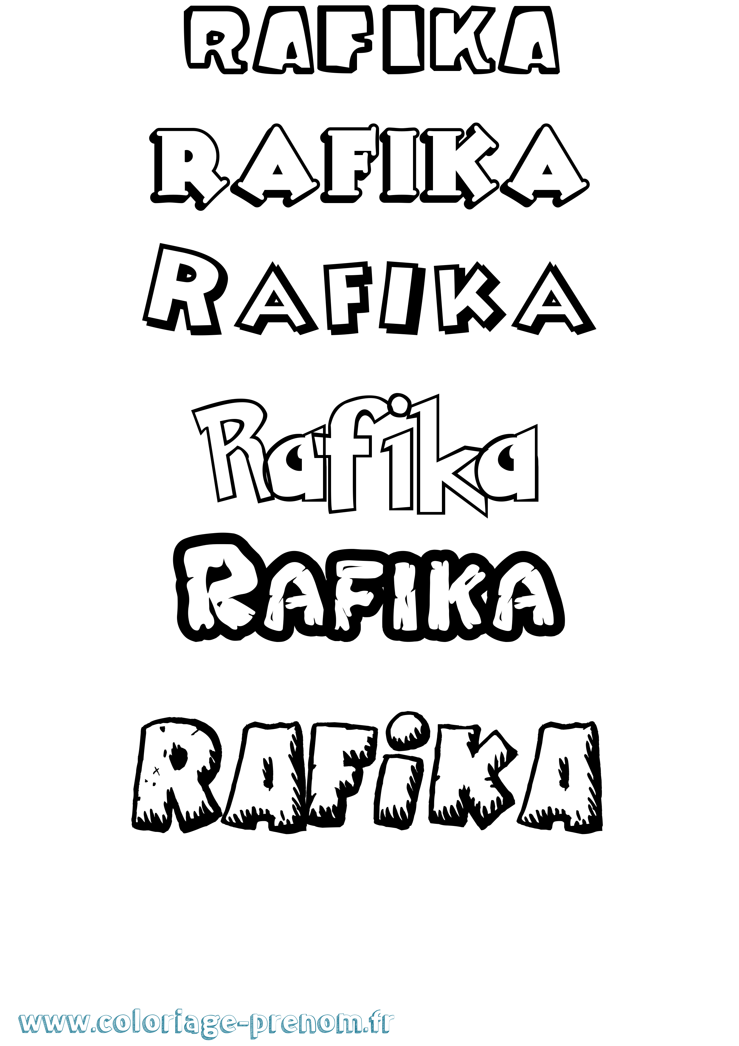 Coloriage prénom Rafika Dessin Animé