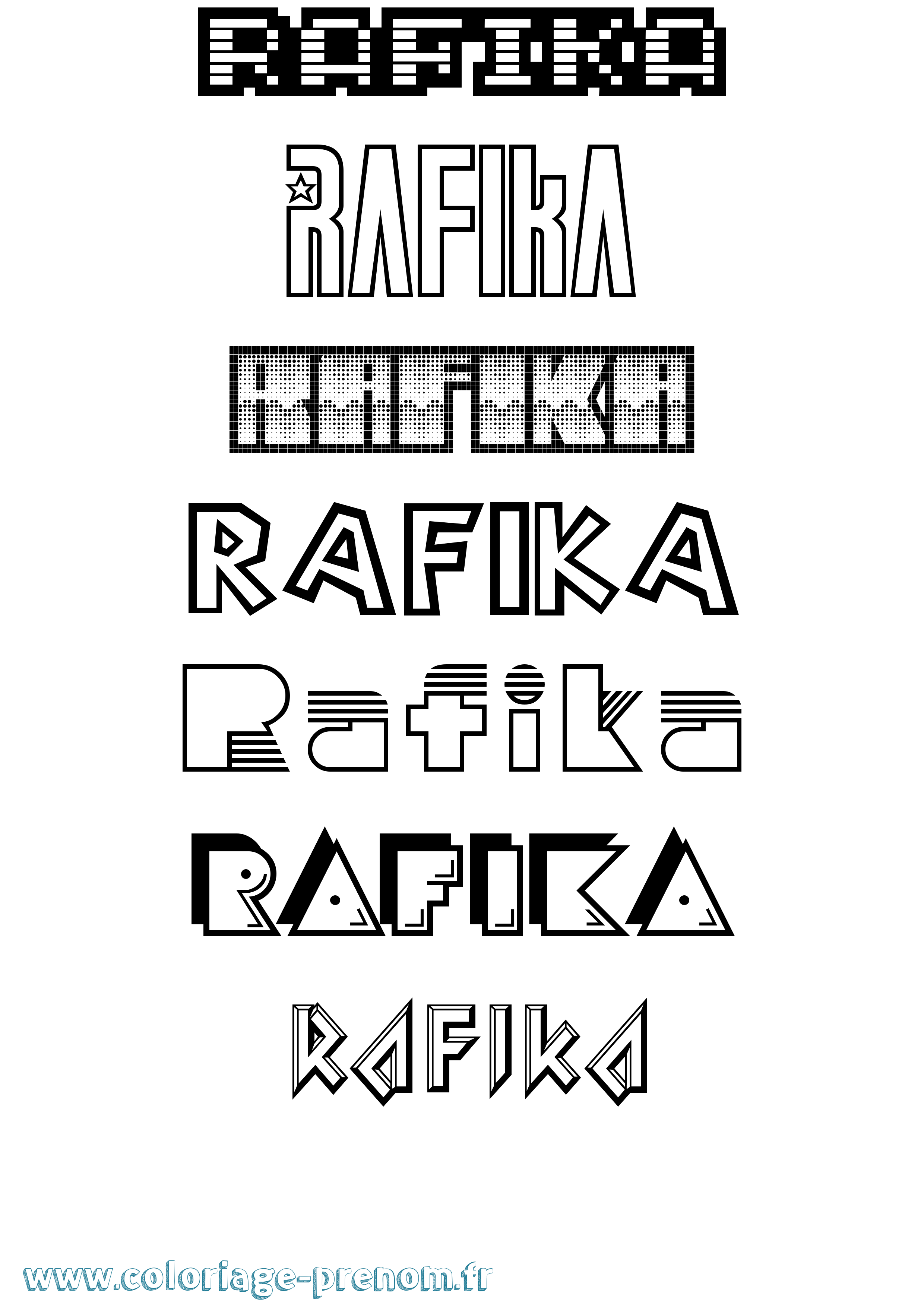 Coloriage prénom Rafika Jeux Vidéos