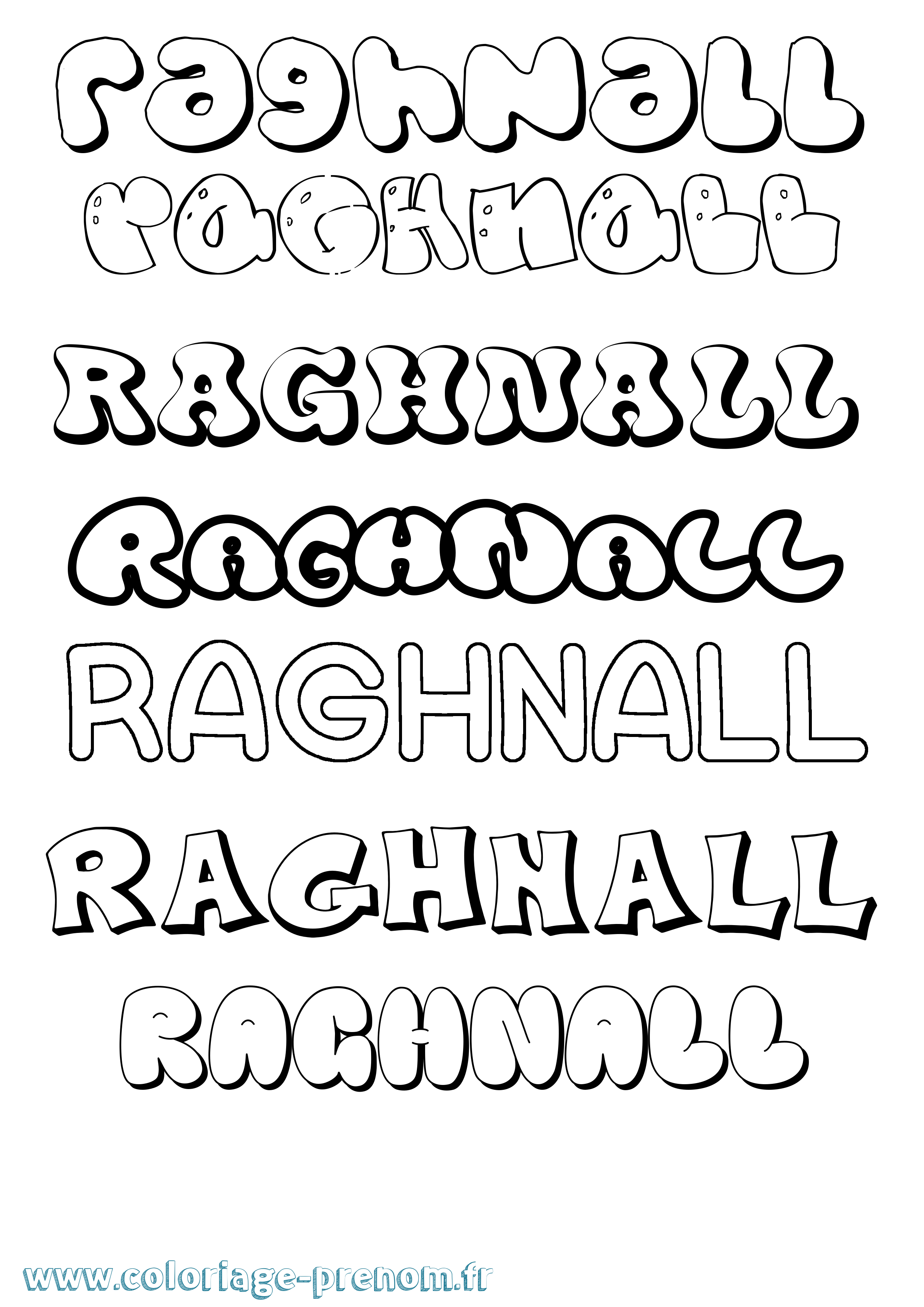 Coloriage Raghnall Bubble Coloriage prénom Raghnall Bubble