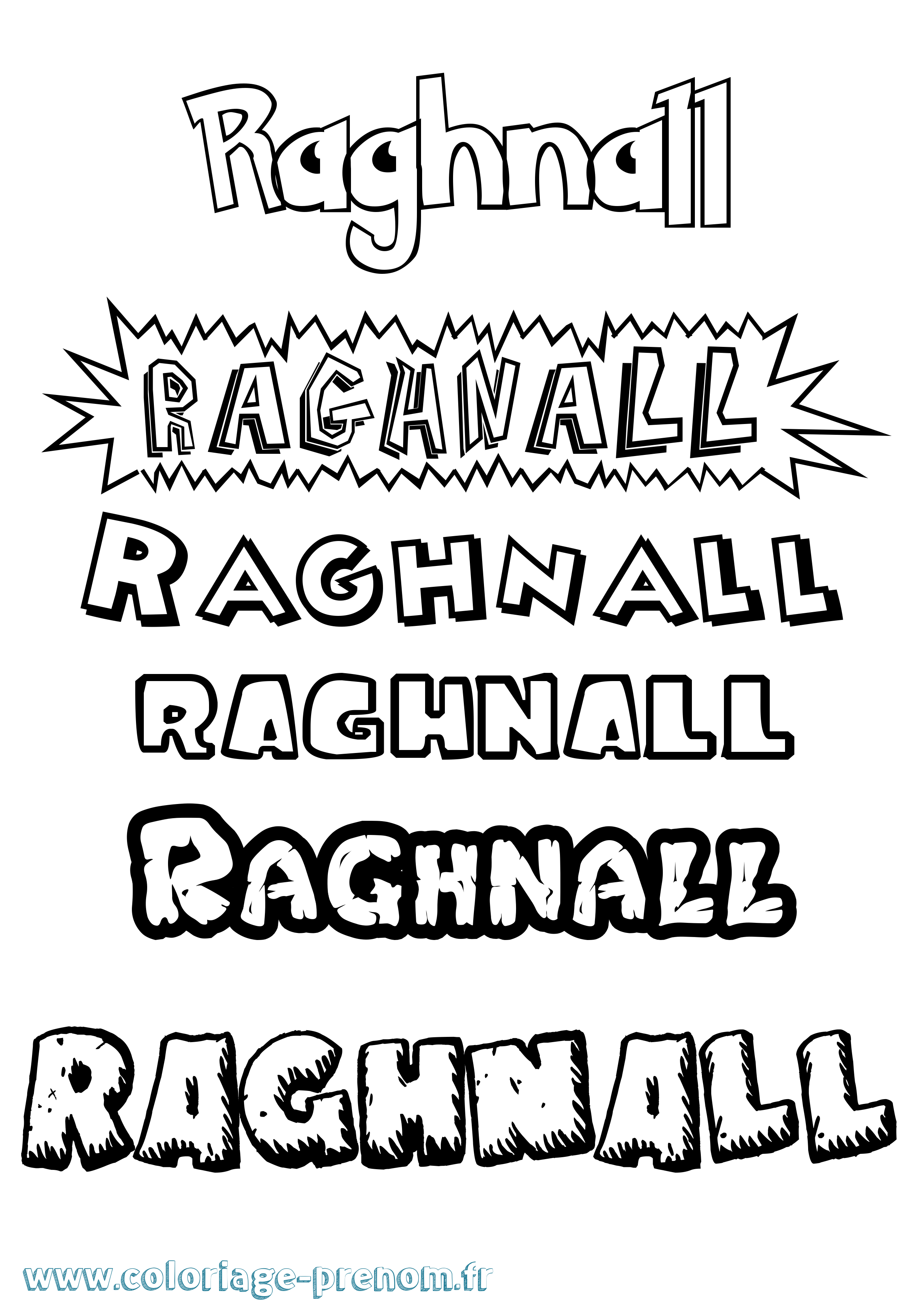 Coloriage Raghnall Dessin Animé Coloriage prénom Raghnall Dessin Animé