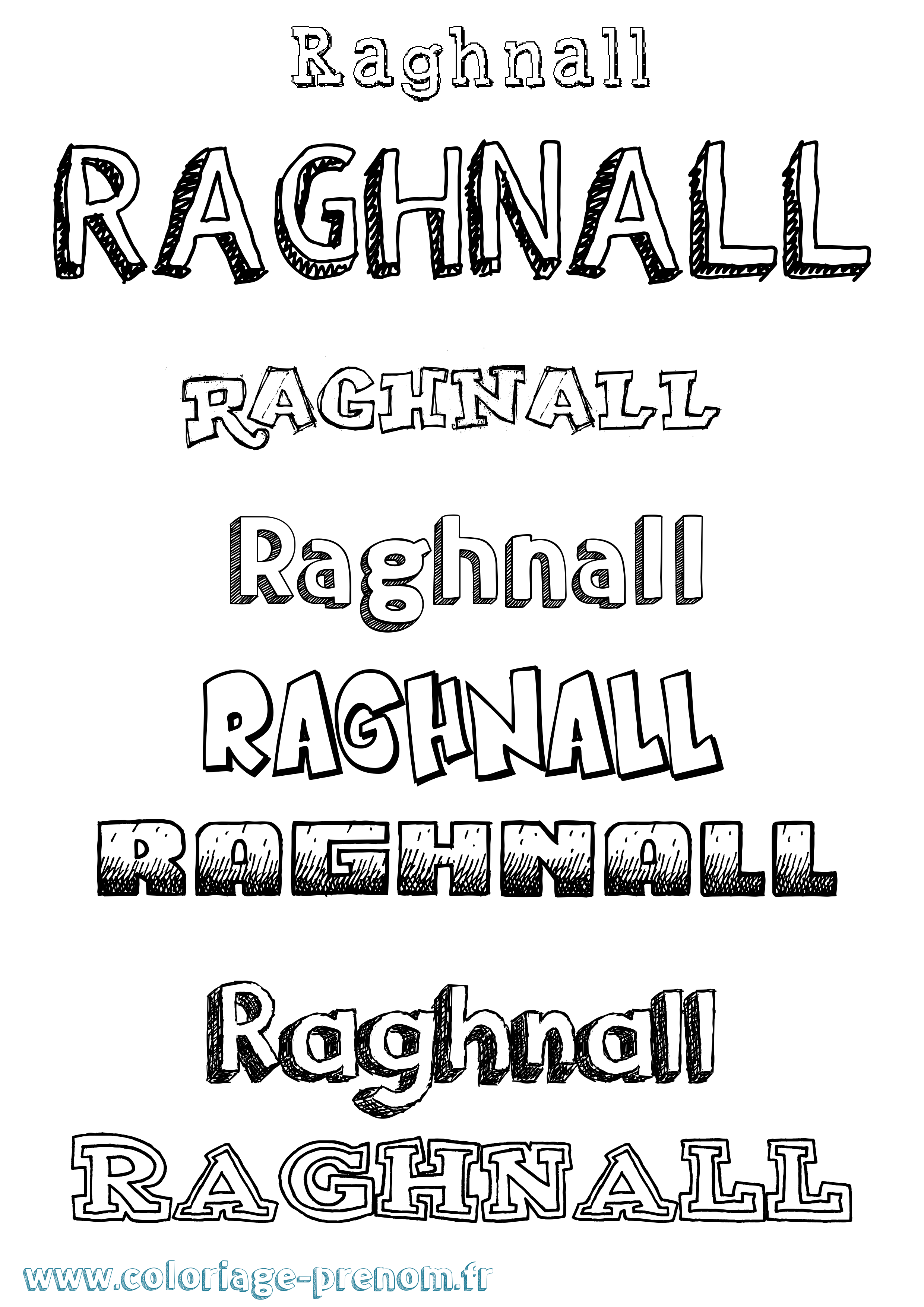 Coloriage Raghnall Dessiné Coloriage prénom Raghnall Dessiné
