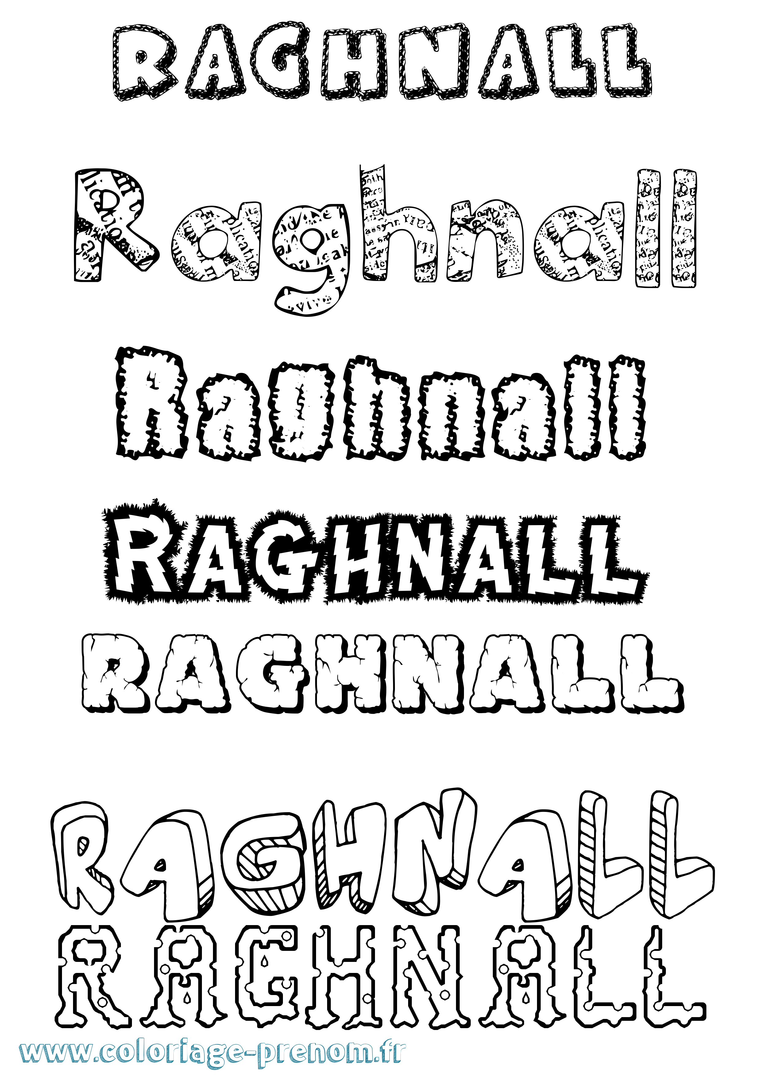 Coloriage Raghnall Destructuré Coloriage prénom Raghnall Destructuré