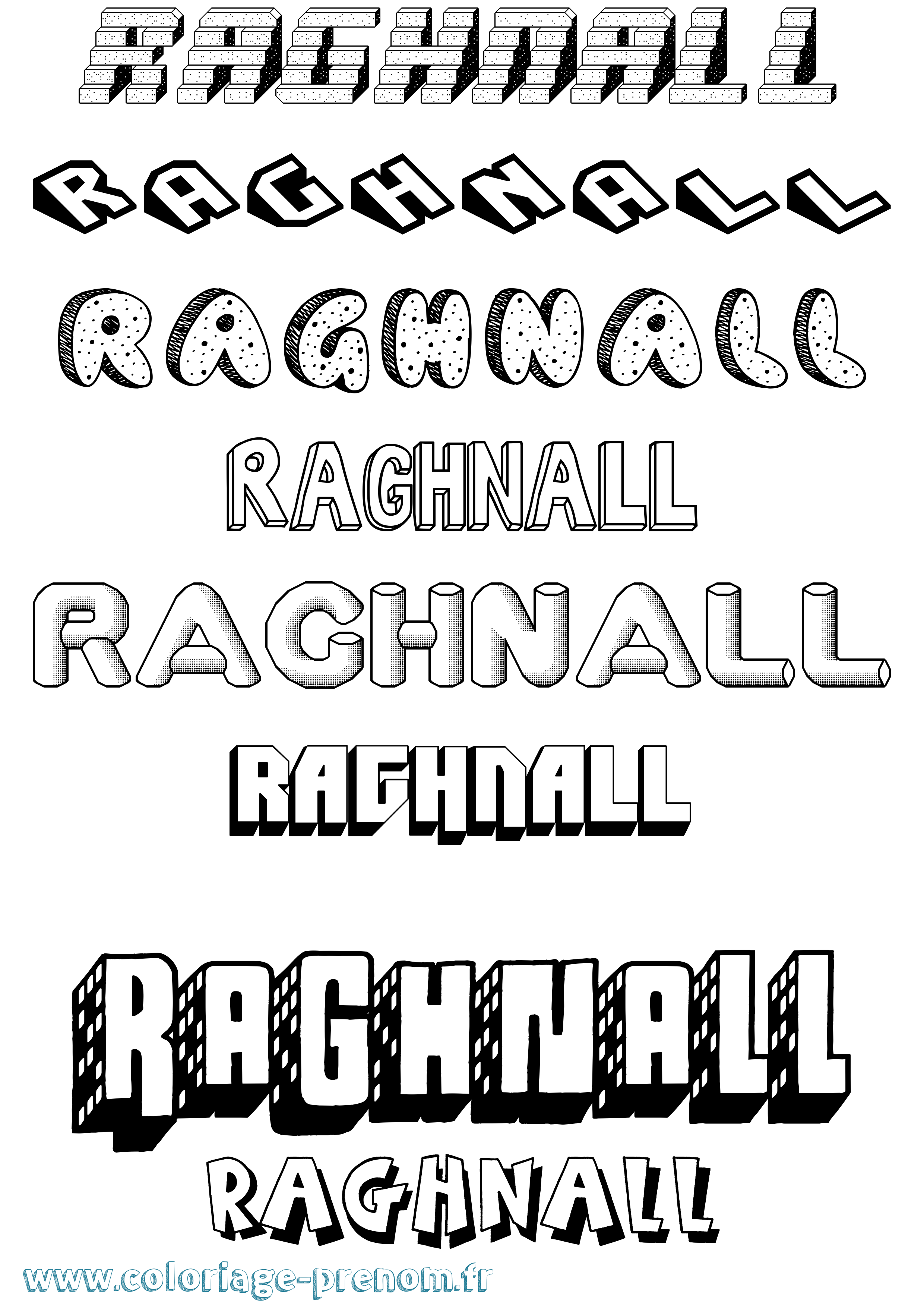Coloriage Raghnall Effet 3D Coloriage prénom Raghnall Effet 3D