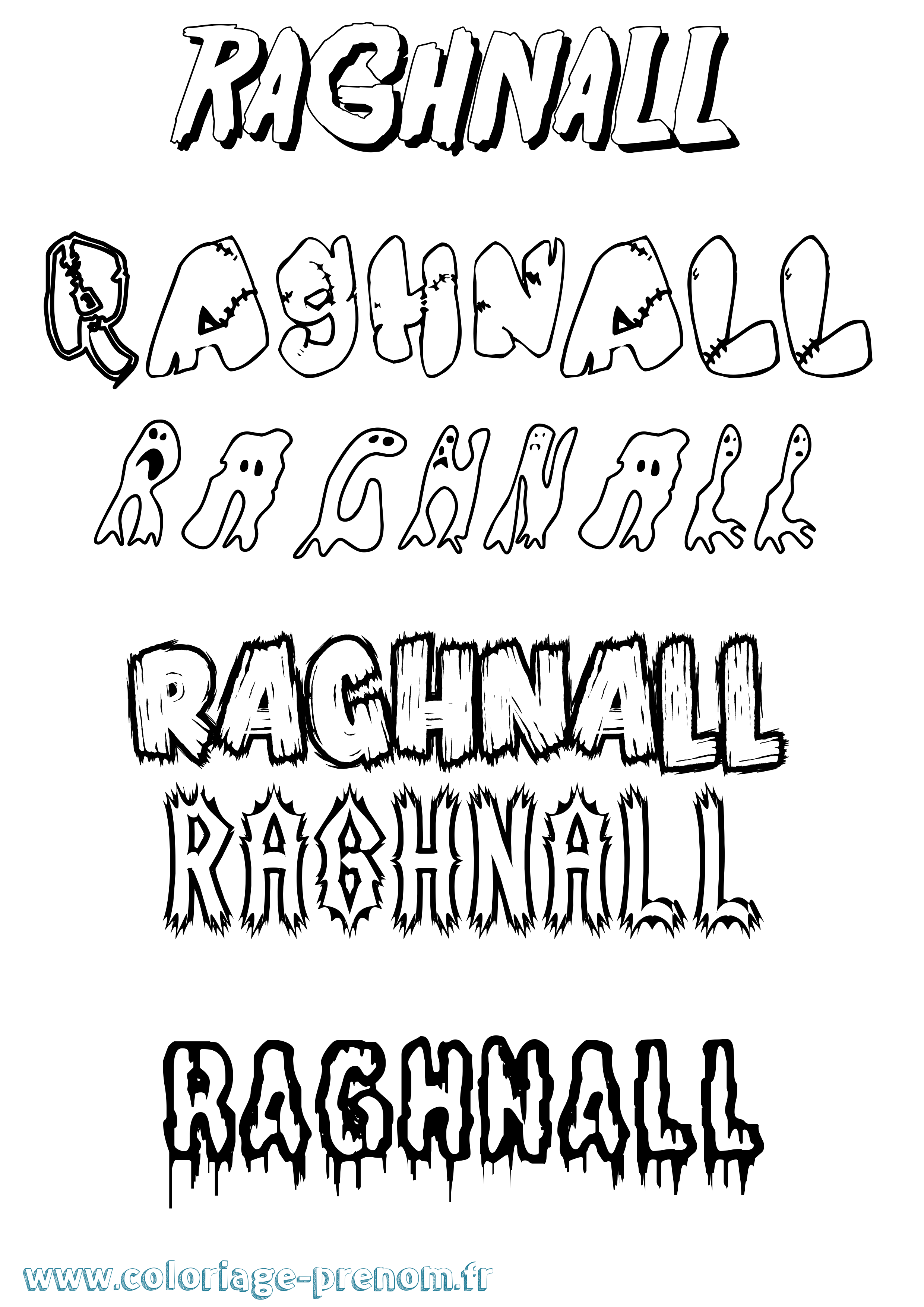 Coloriage Raghnall Frisson Coloriage prénom Raghnall Frisson