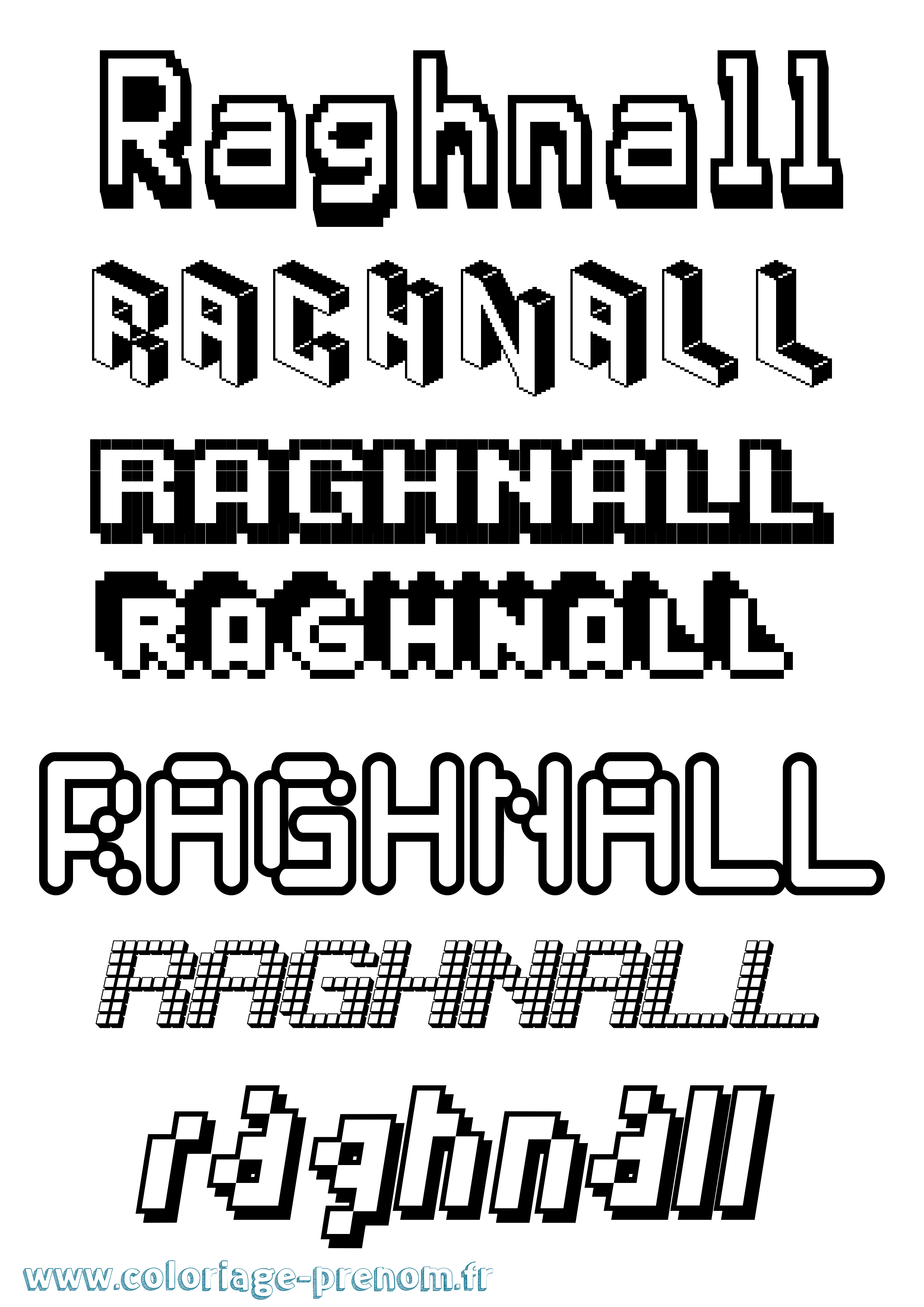Coloriage Raghnall Pixel Coloriage prénom Raghnall Pixel