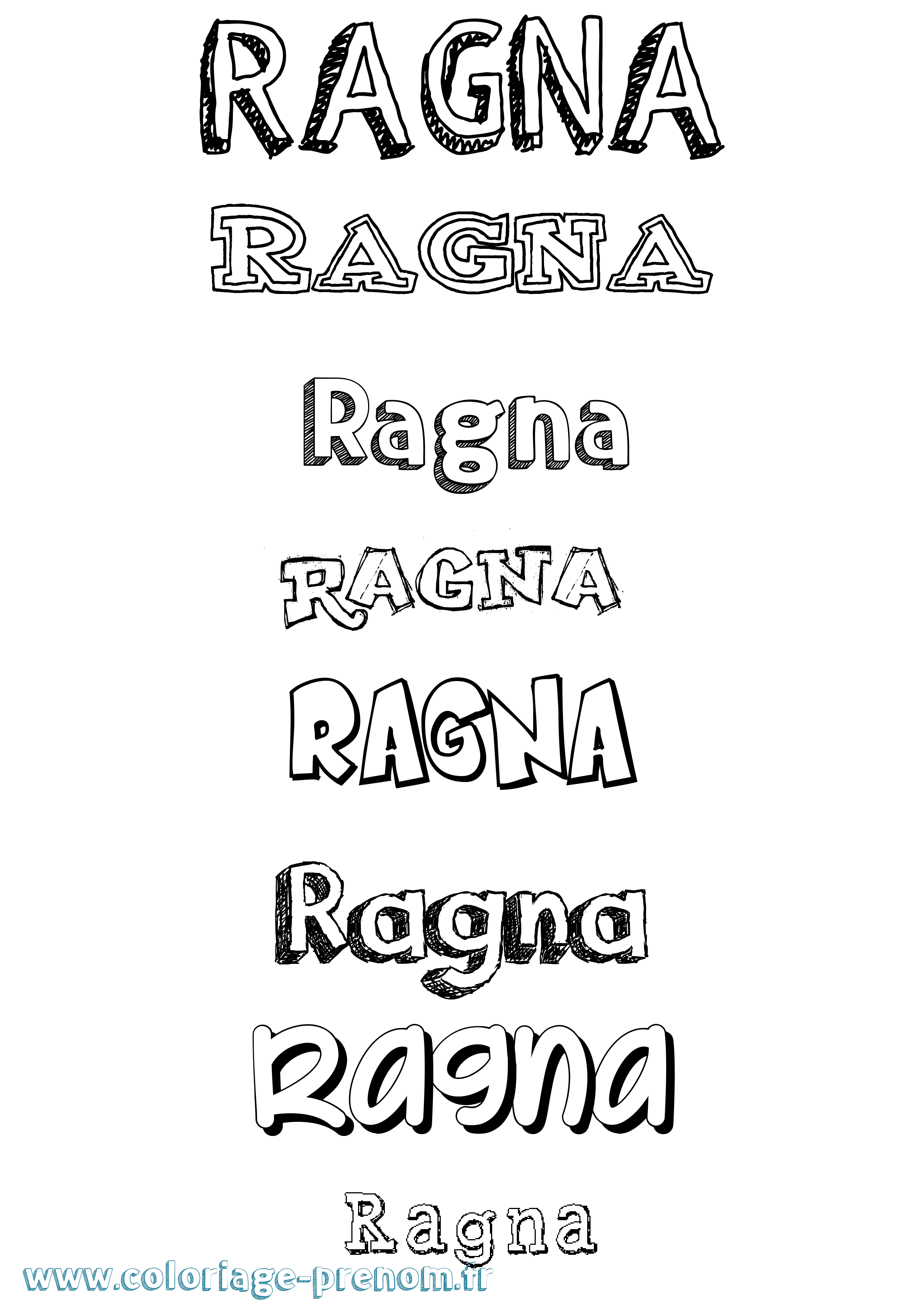 Coloriage prénom Ragna Dessiné