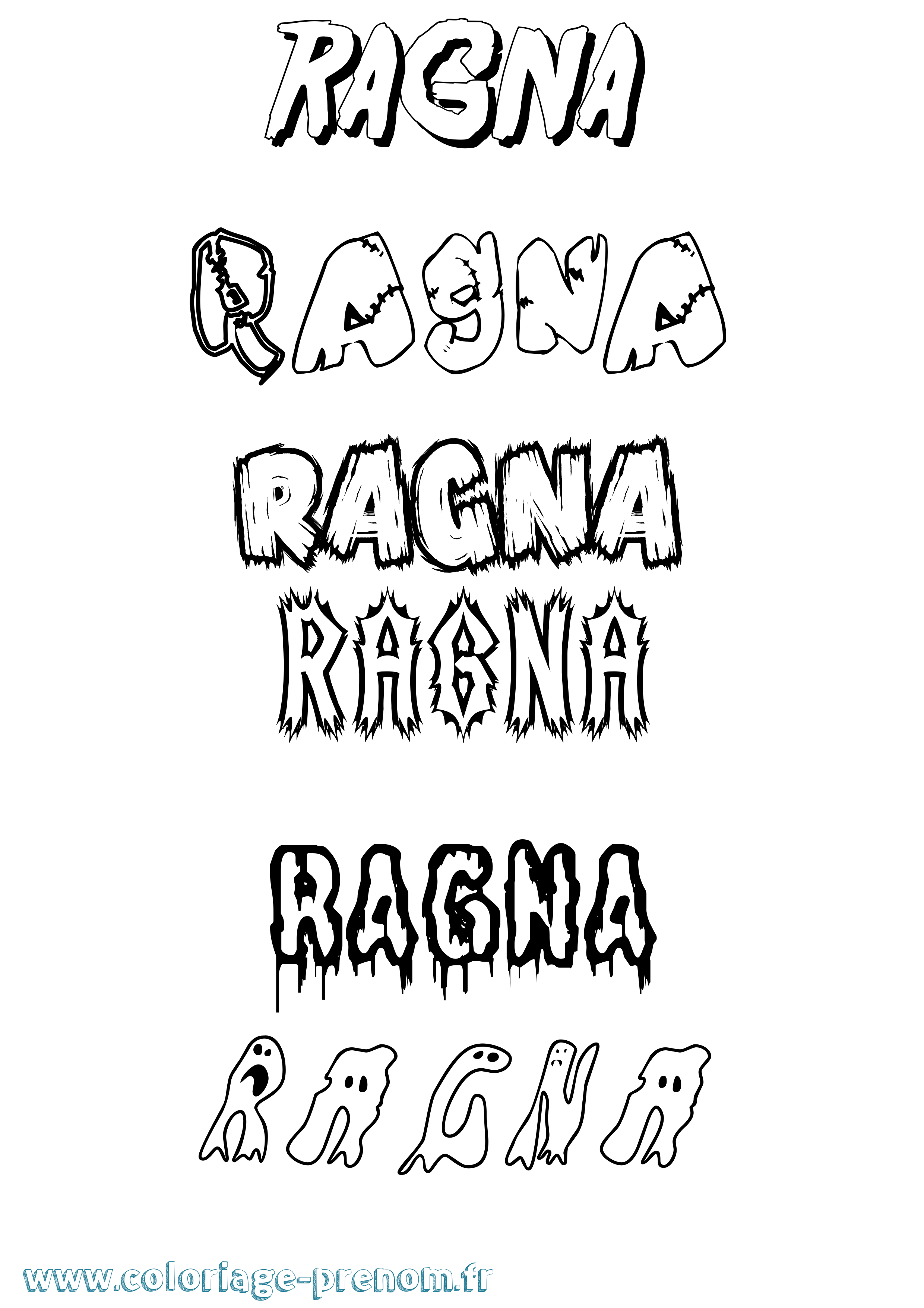 Coloriage prénom Ragna Frisson