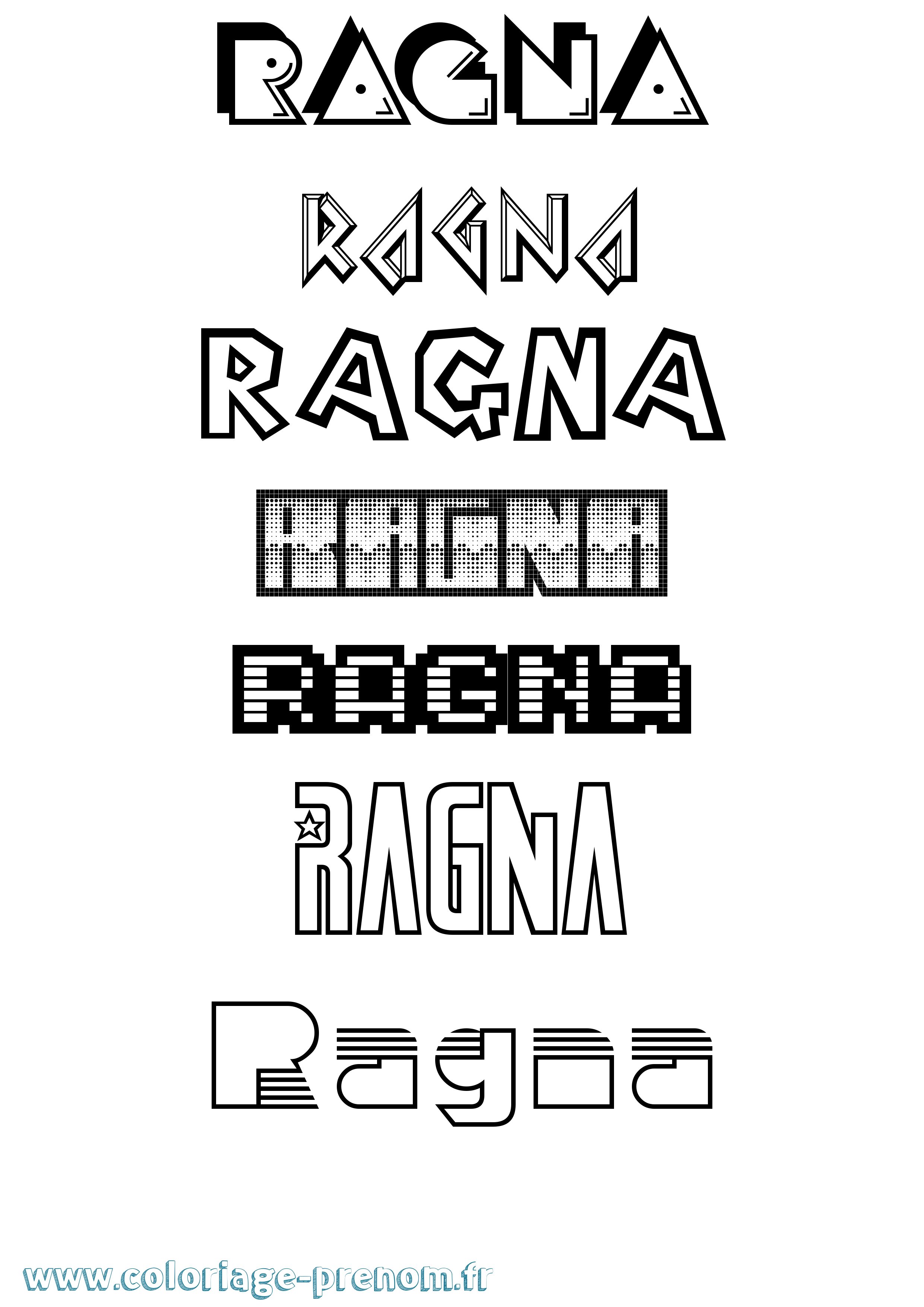 Coloriage prénom Ragna Jeux Vidéos