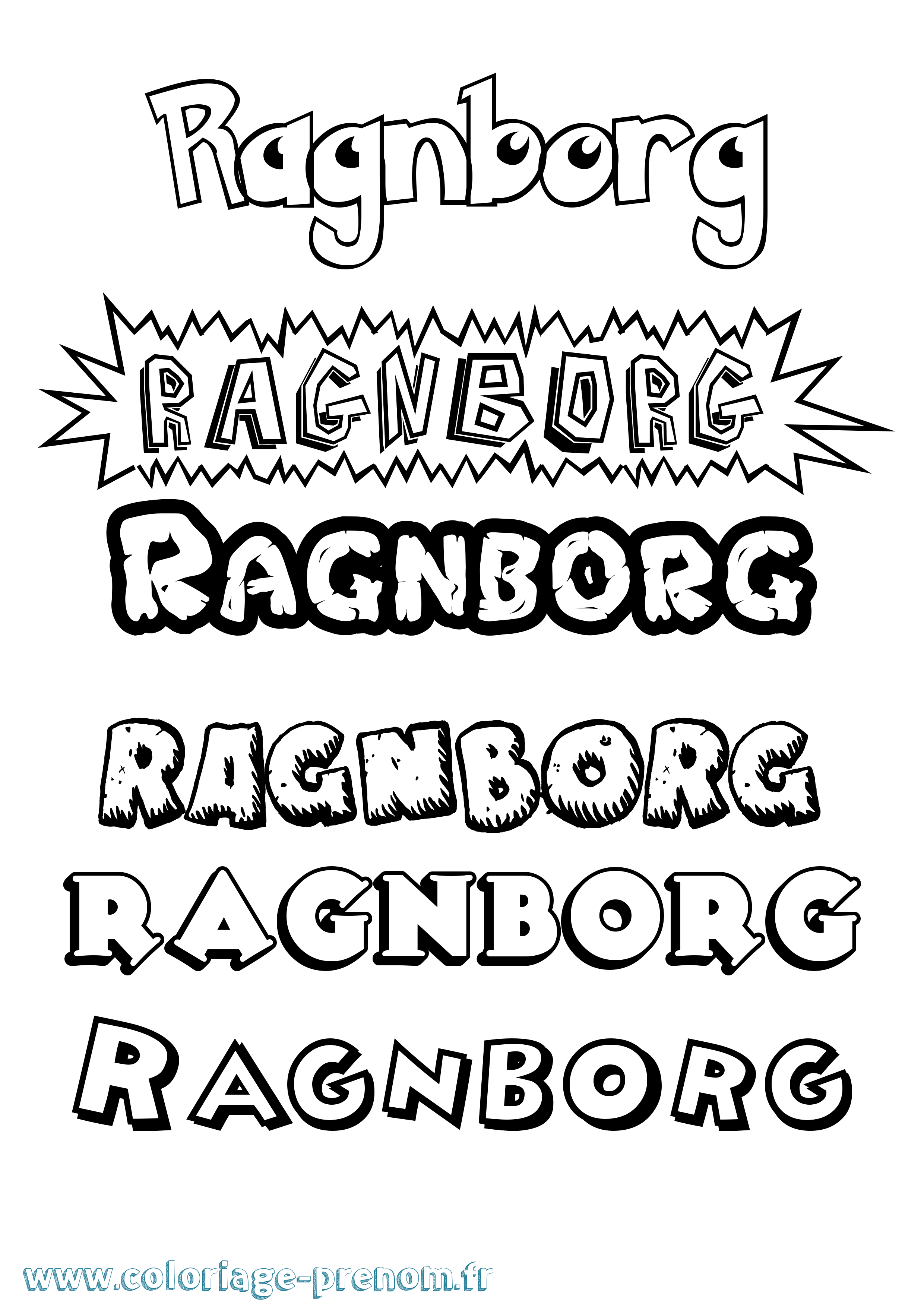 Coloriage prénom Ragnborg Dessin Animé