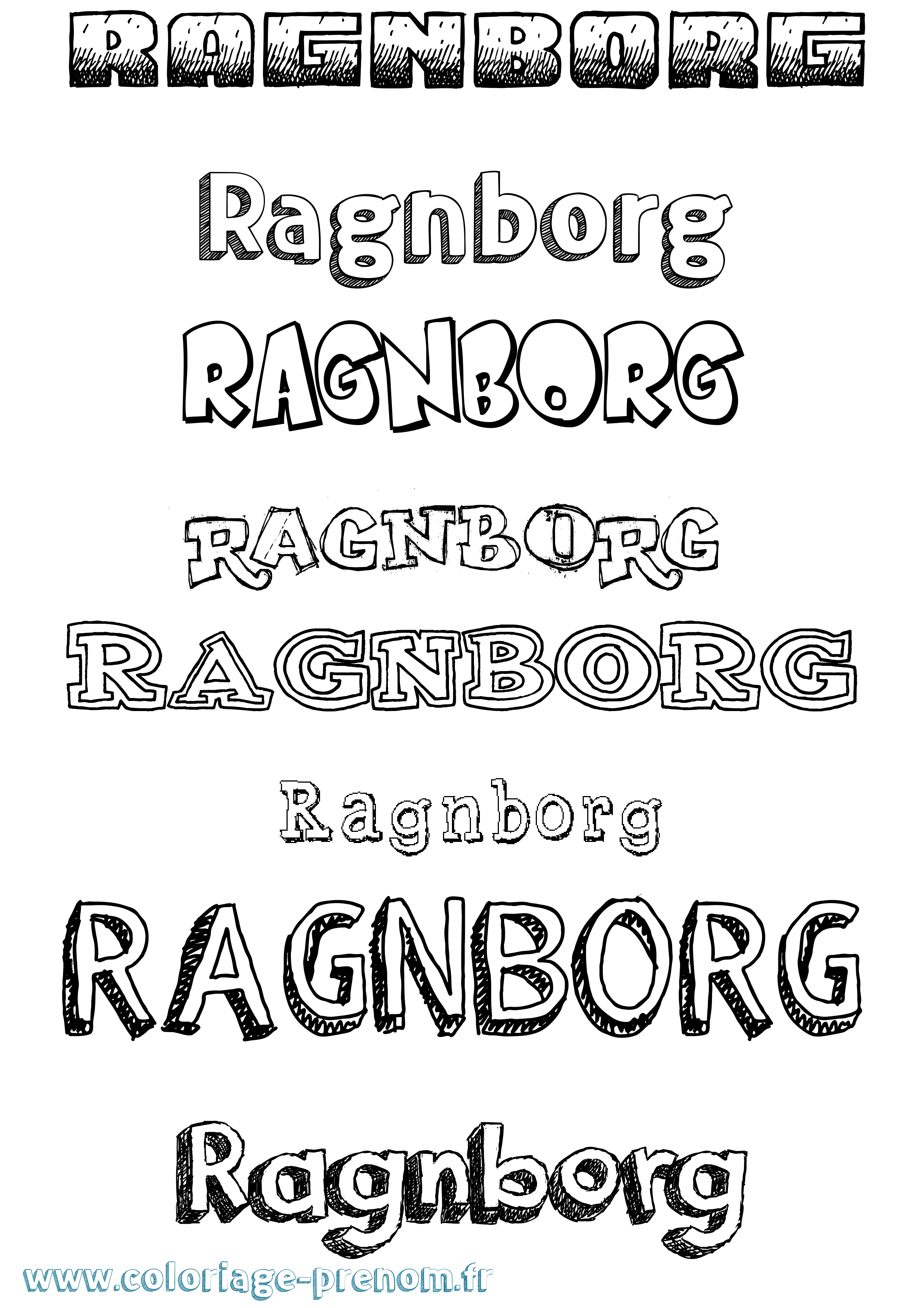 Coloriage prénom Ragnborg Dessiné