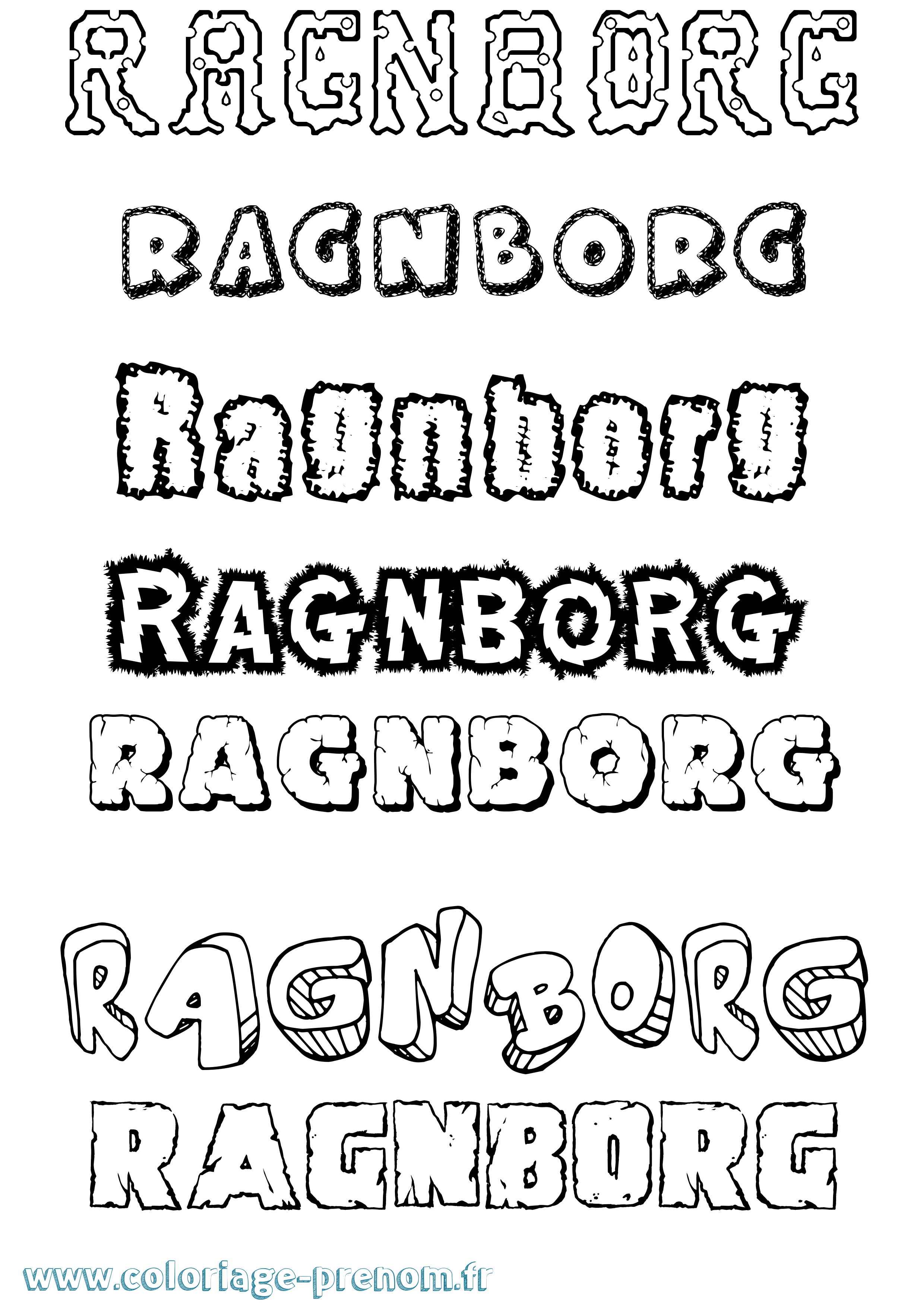 Coloriage prénom Ragnborg Destructuré