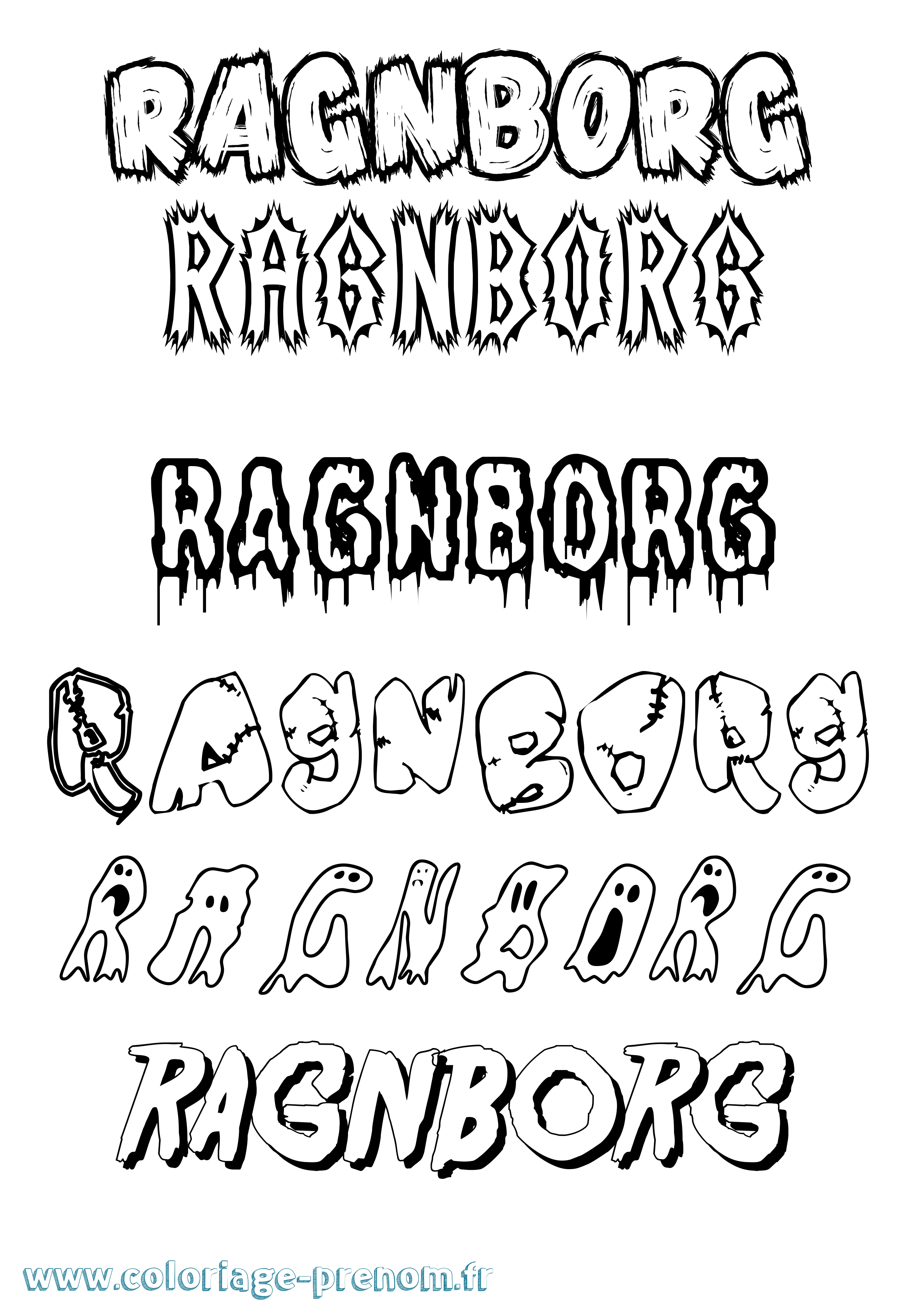 Coloriage prénom Ragnborg Frisson