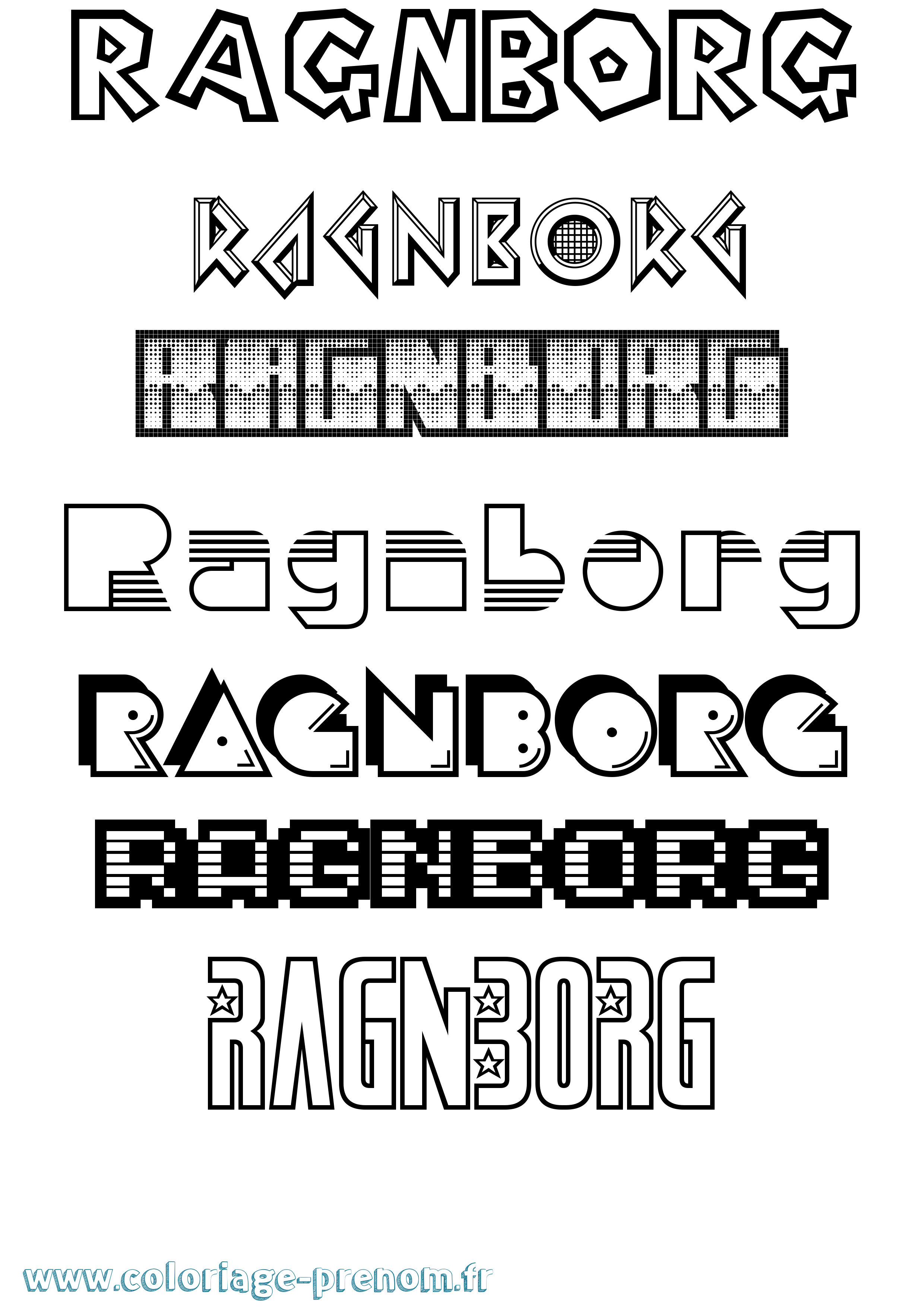 Coloriage prénom Ragnborg Jeux Vidéos