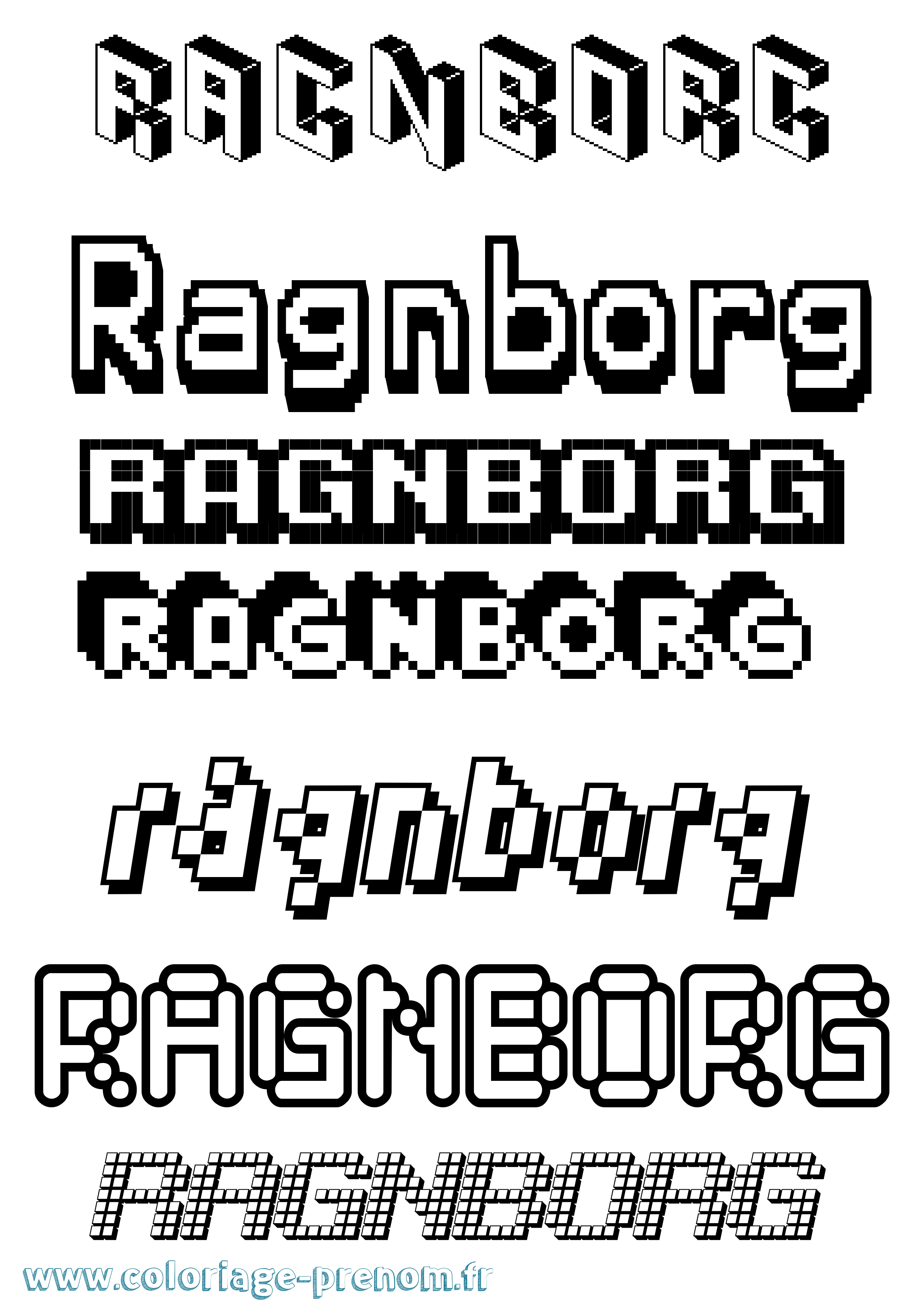 Coloriage prénom Ragnborg Pixel