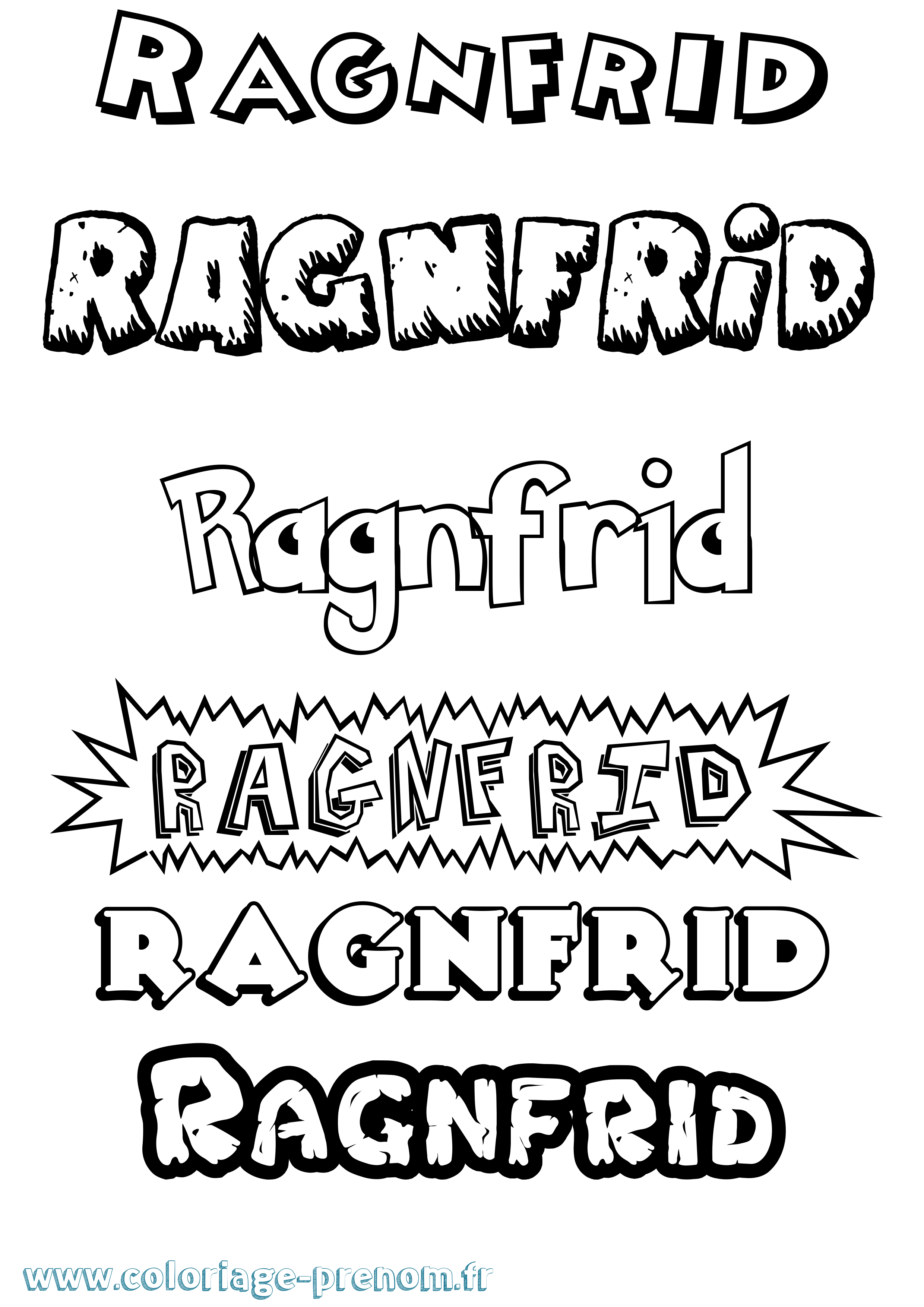 Coloriage prénom Ragnfrid Dessin Animé