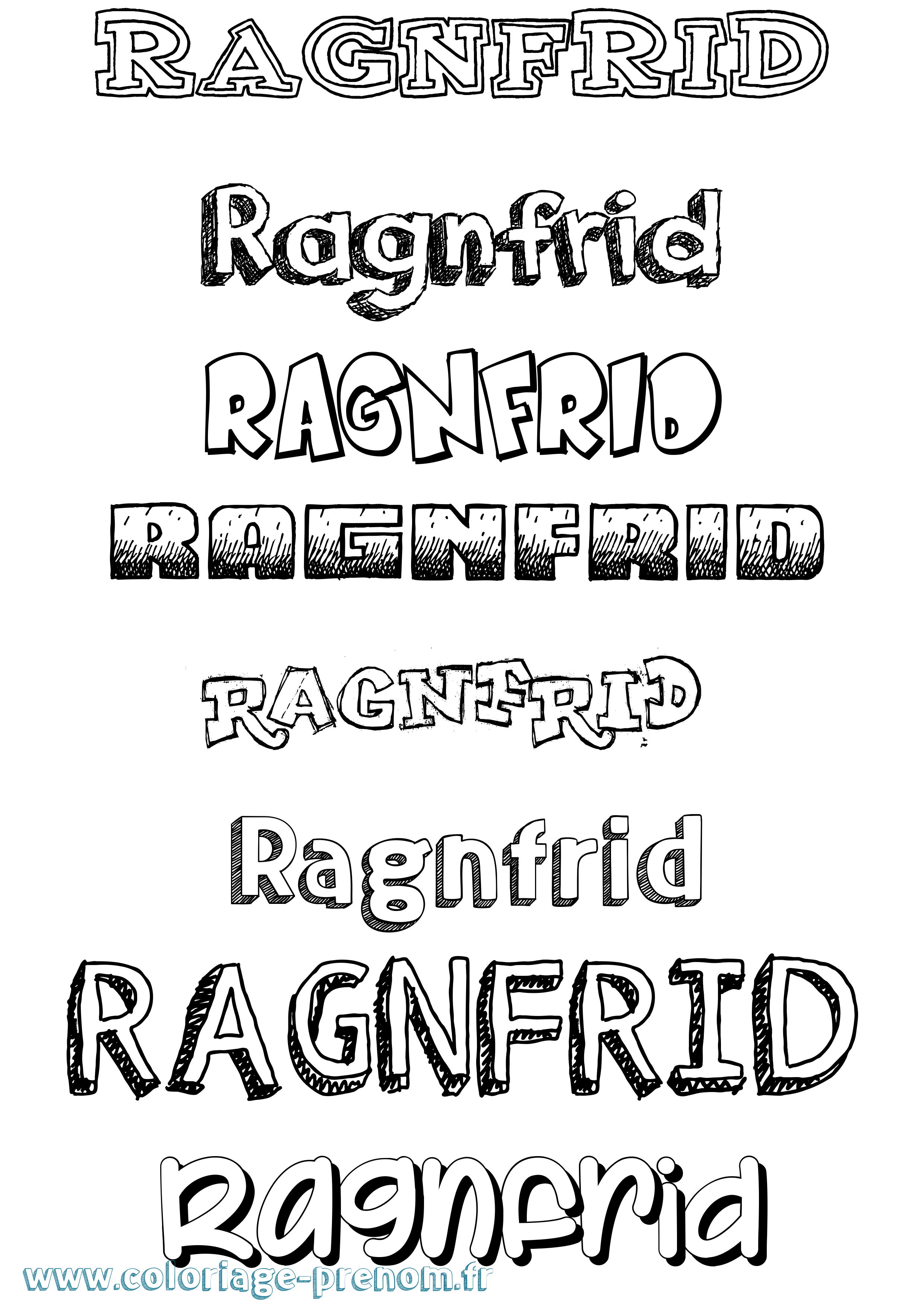 Coloriage prénom Ragnfrid Dessiné