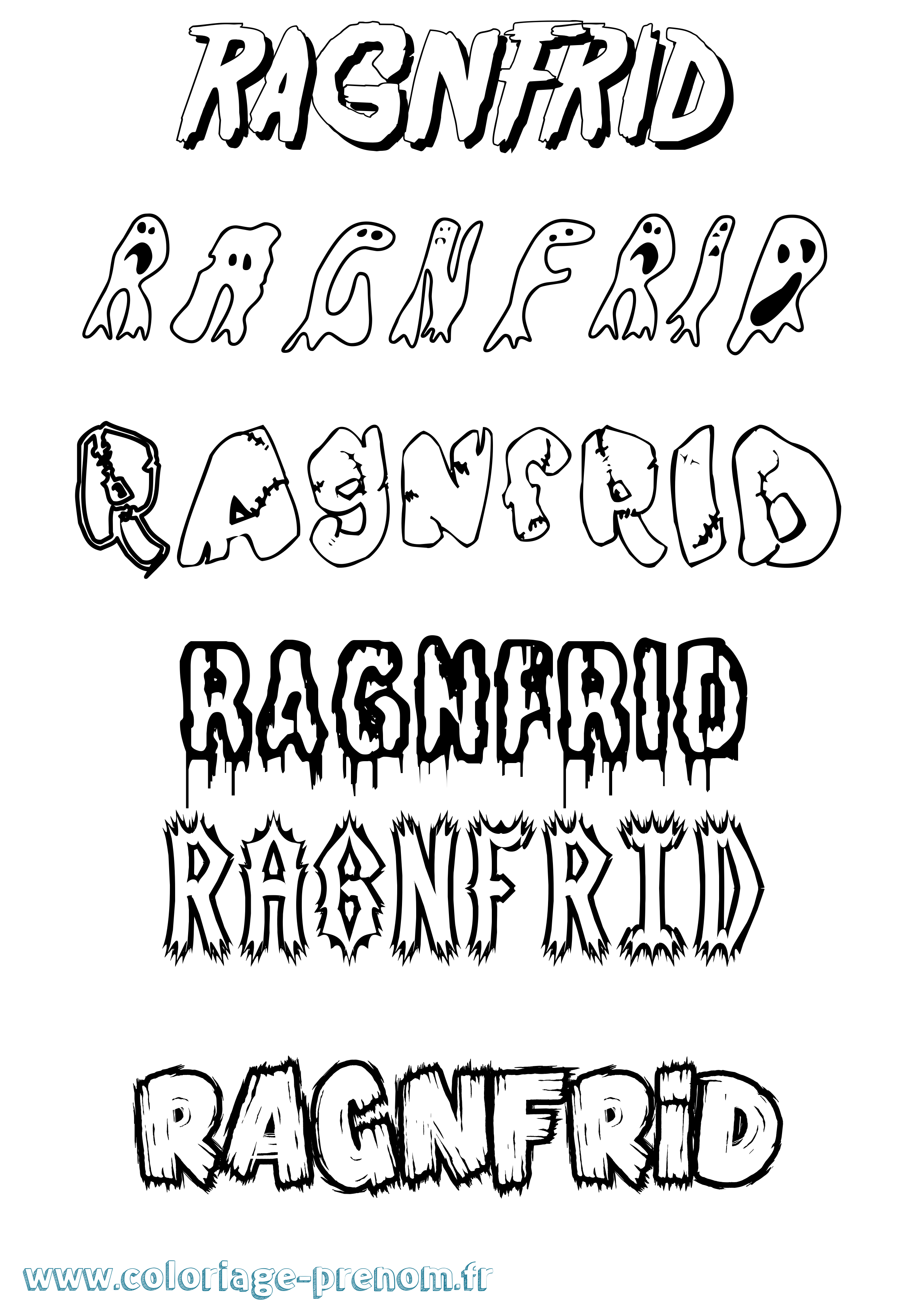 Coloriage prénom Ragnfrid Frisson