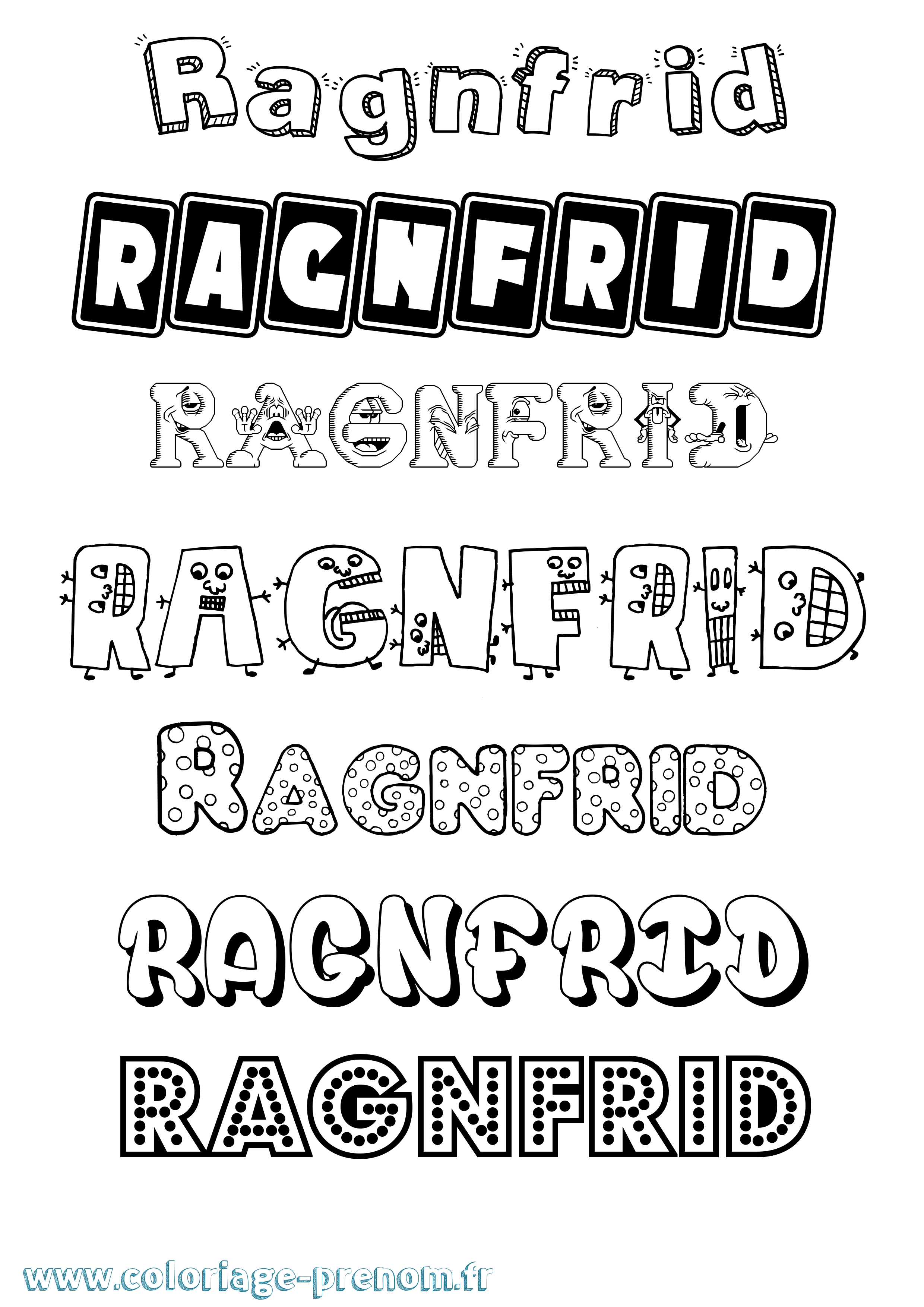 Coloriage prénom Ragnfrid Fun