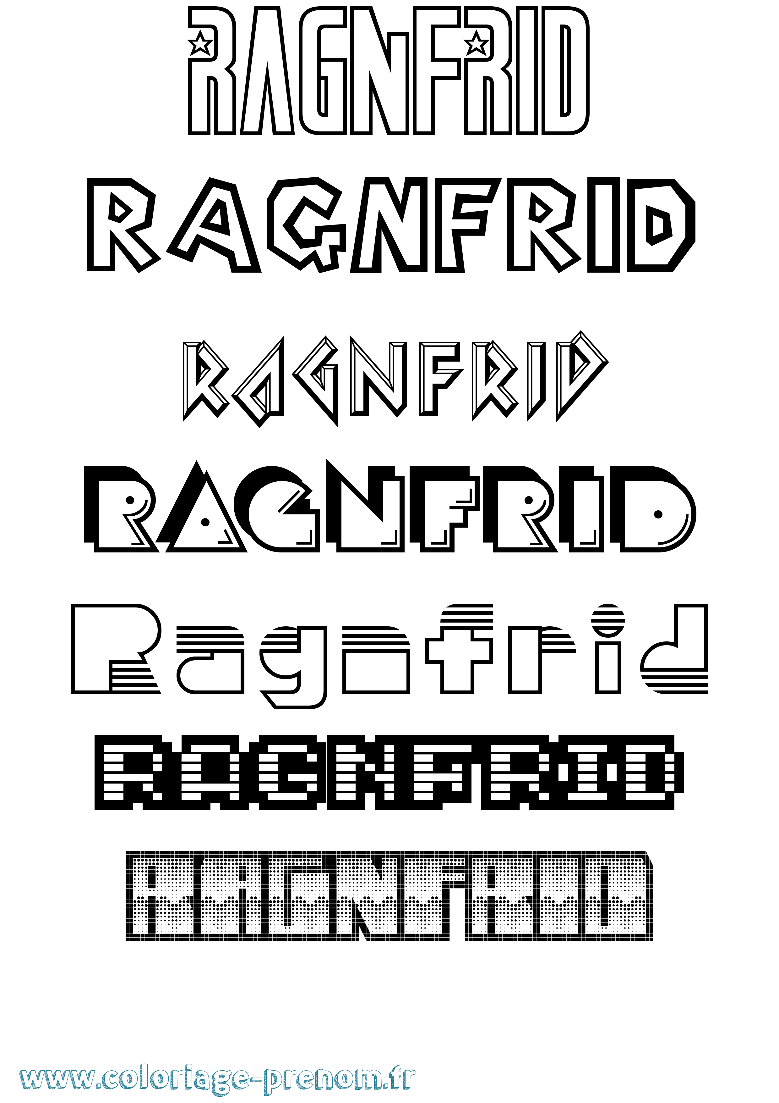 Coloriage prénom Ragnfrid Jeux Vidéos