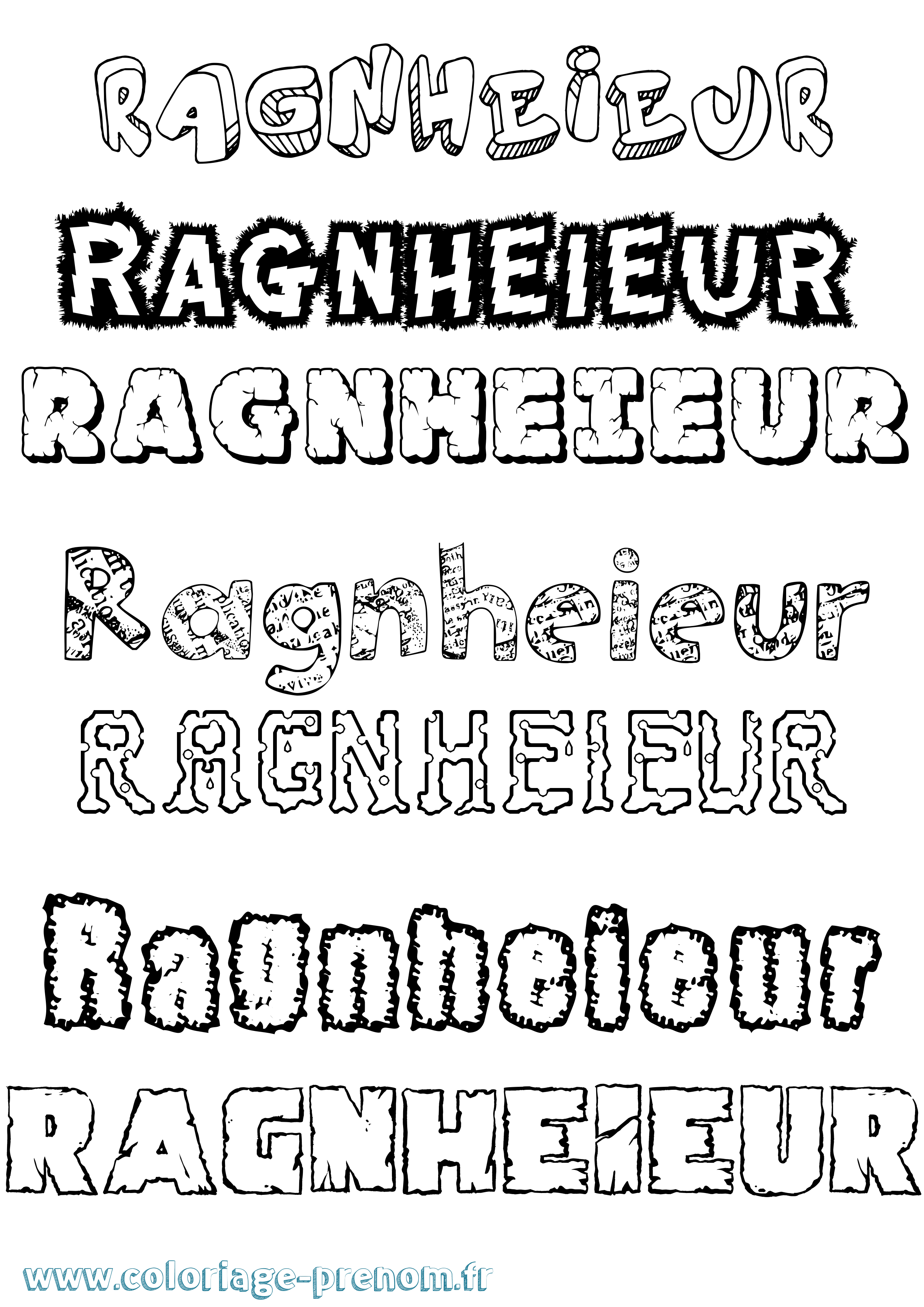 Coloriage Ragnheiður Destructuré Coloriage prénom Ragnheiður Destructuré