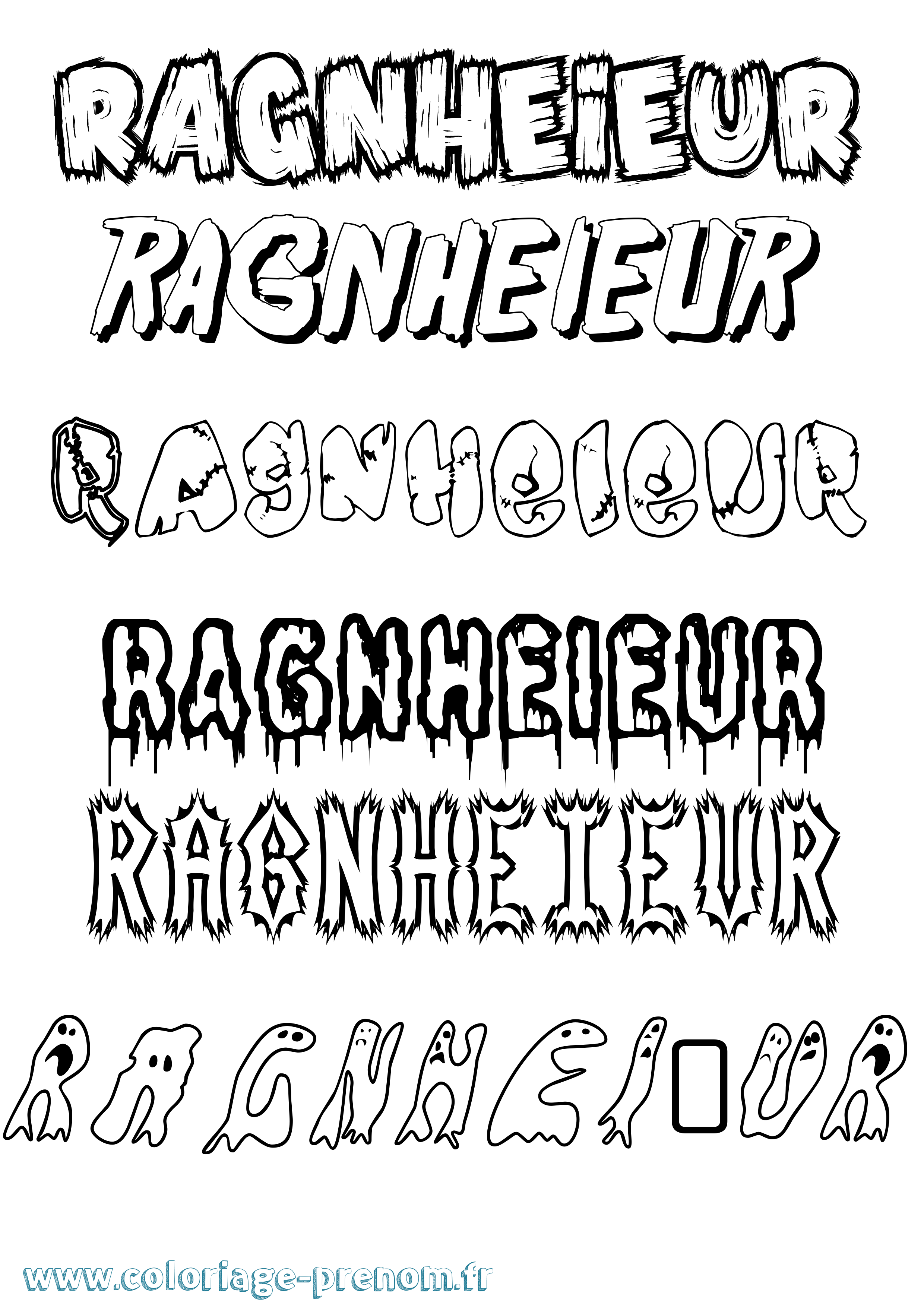 Coloriage Ragnheiður Frisson Coloriage prénom Ragnheiður Frisson