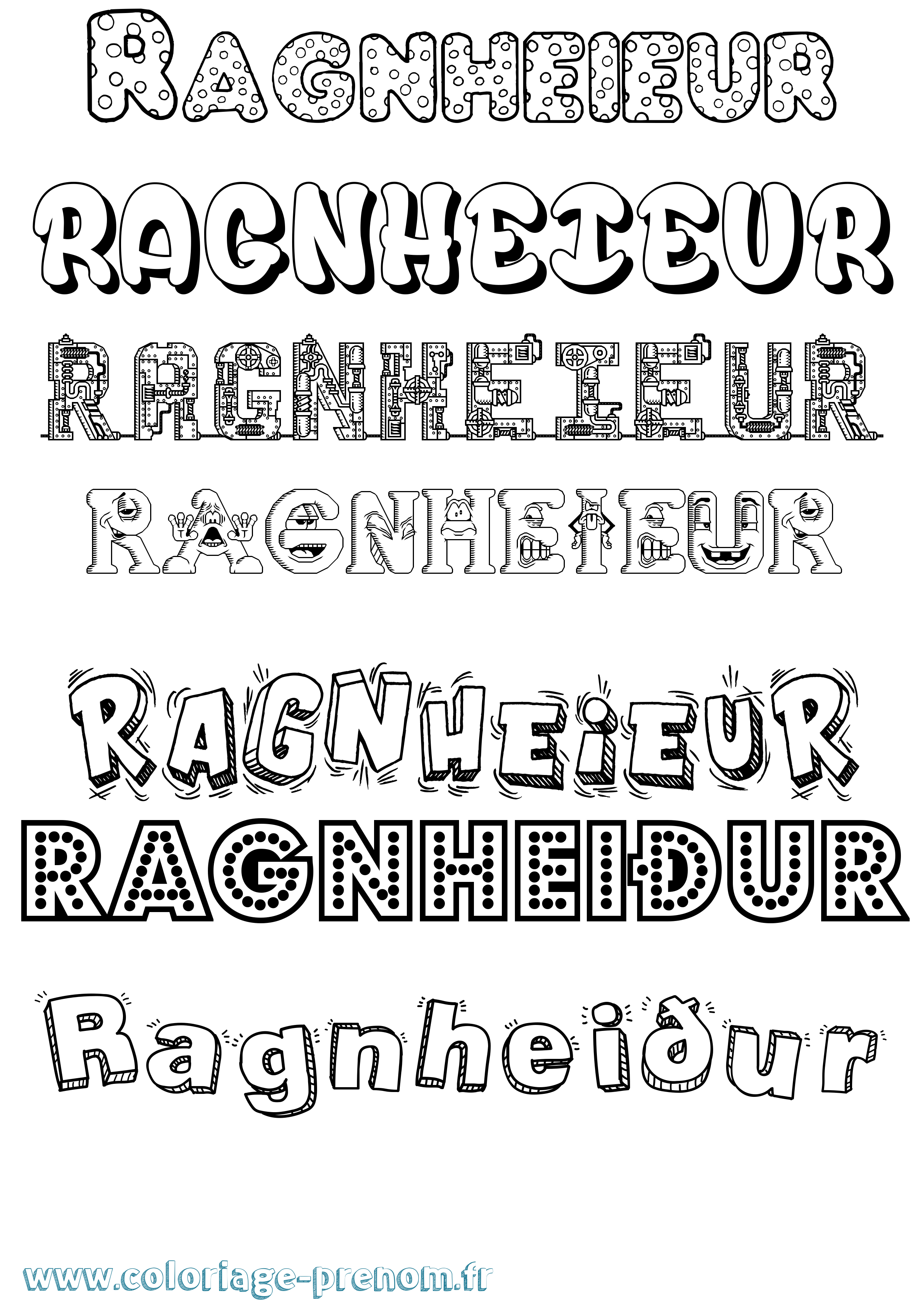 Coloriage Ragnheiður Fun Coloriage prénom Ragnheiður Fun