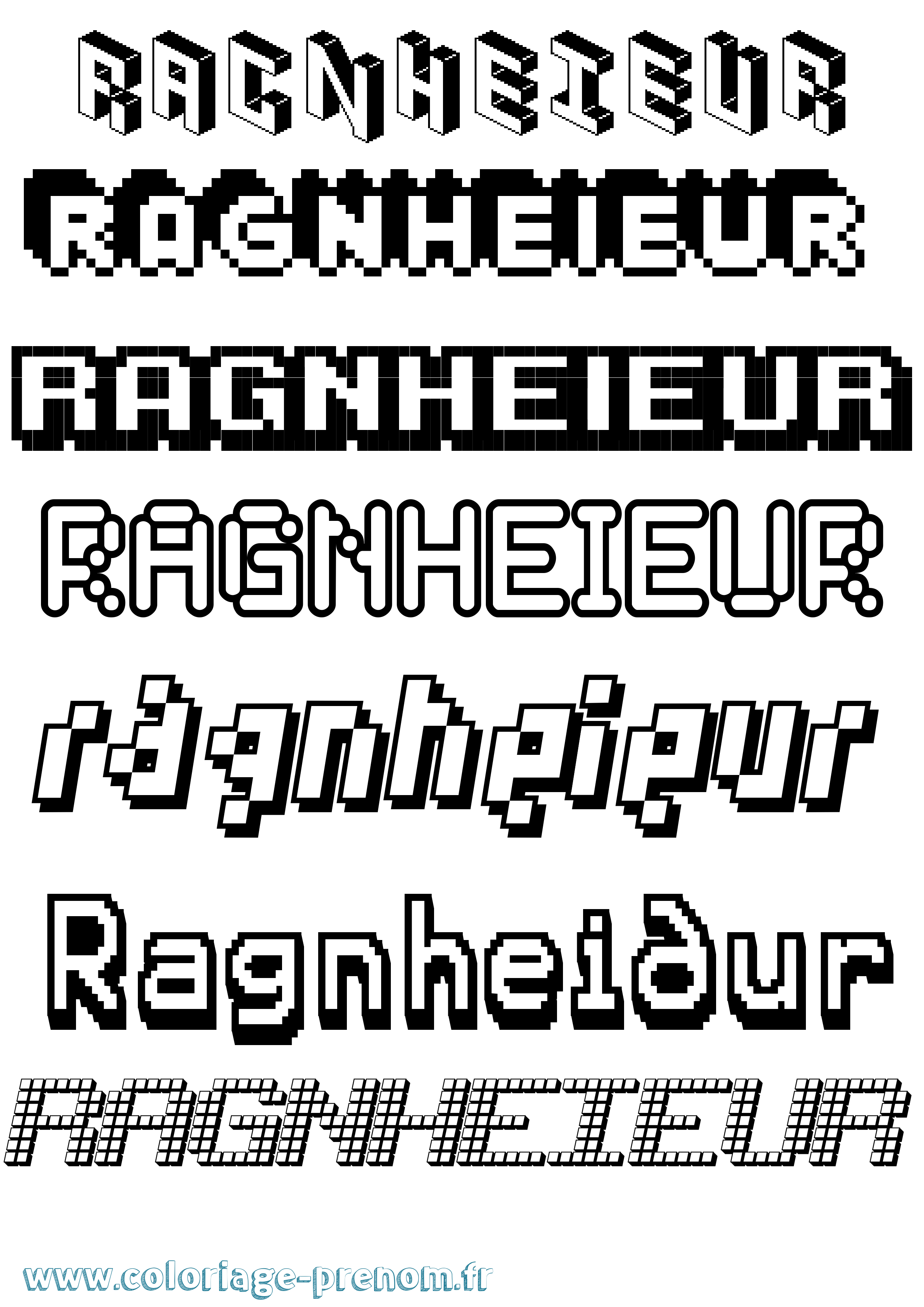 Coloriage Ragnheiður Pixel Coloriage prénom Ragnheiður Pixel
