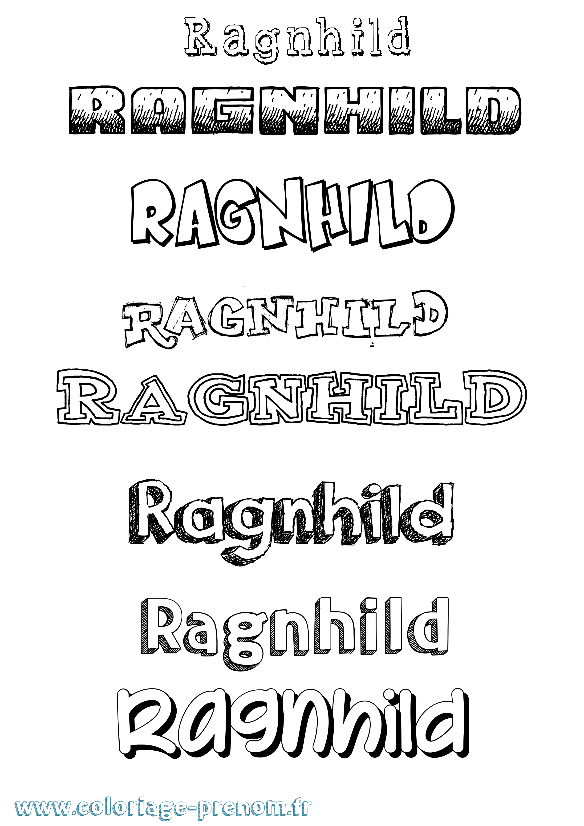 Coloriage prénom Ragnhild Dessiné