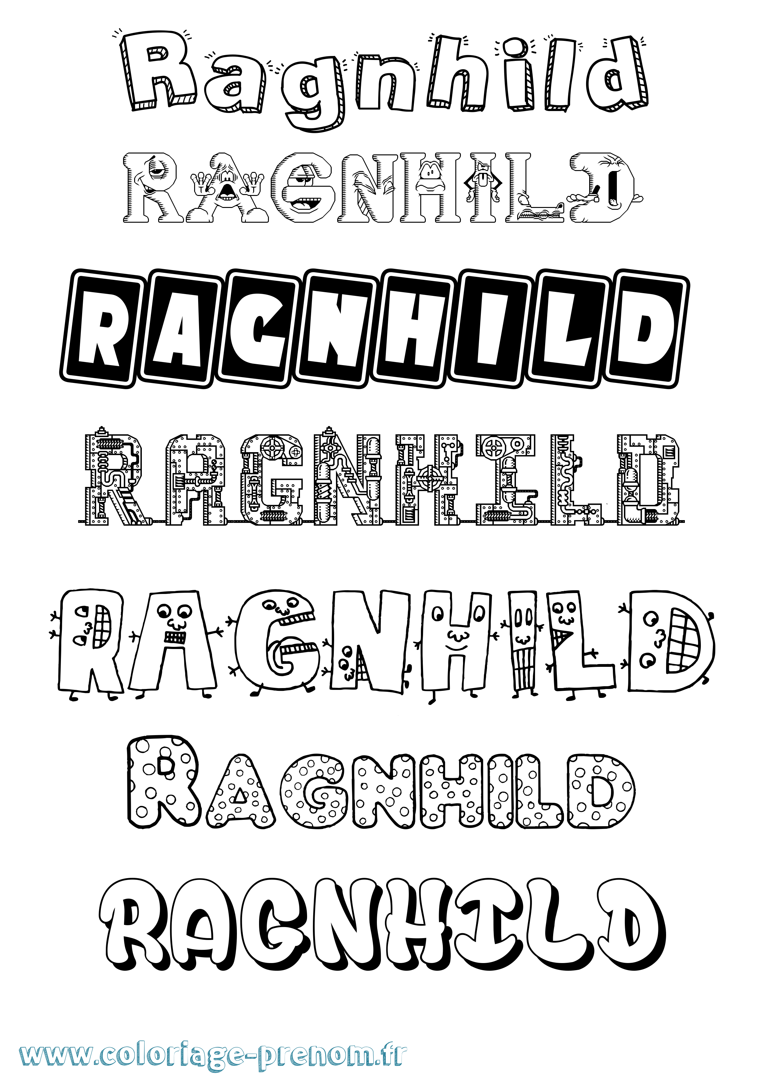 Coloriage prénom Ragnhild Fun