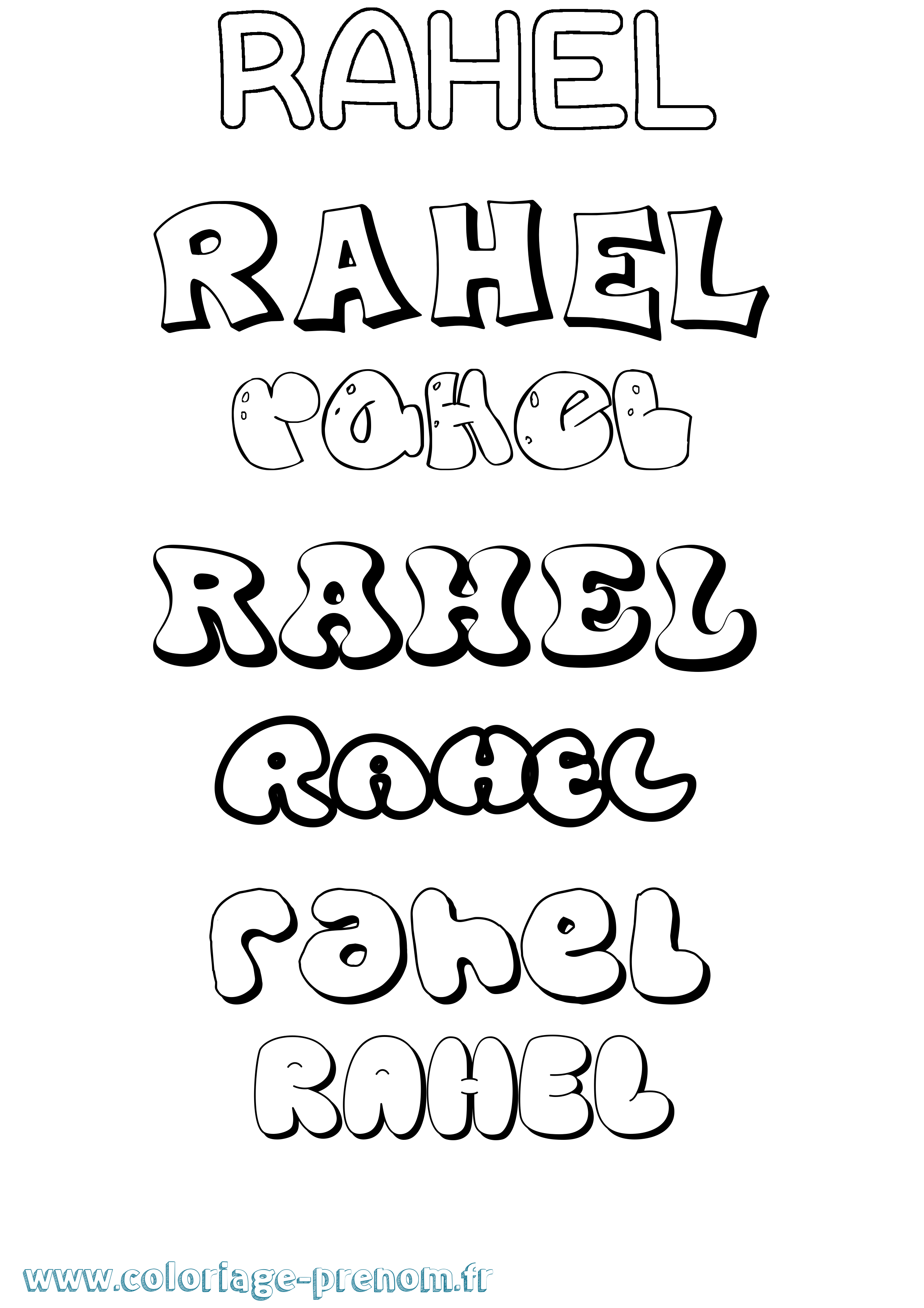Coloriage Rahel Bubble Coloriage prénom Rahel Bubble