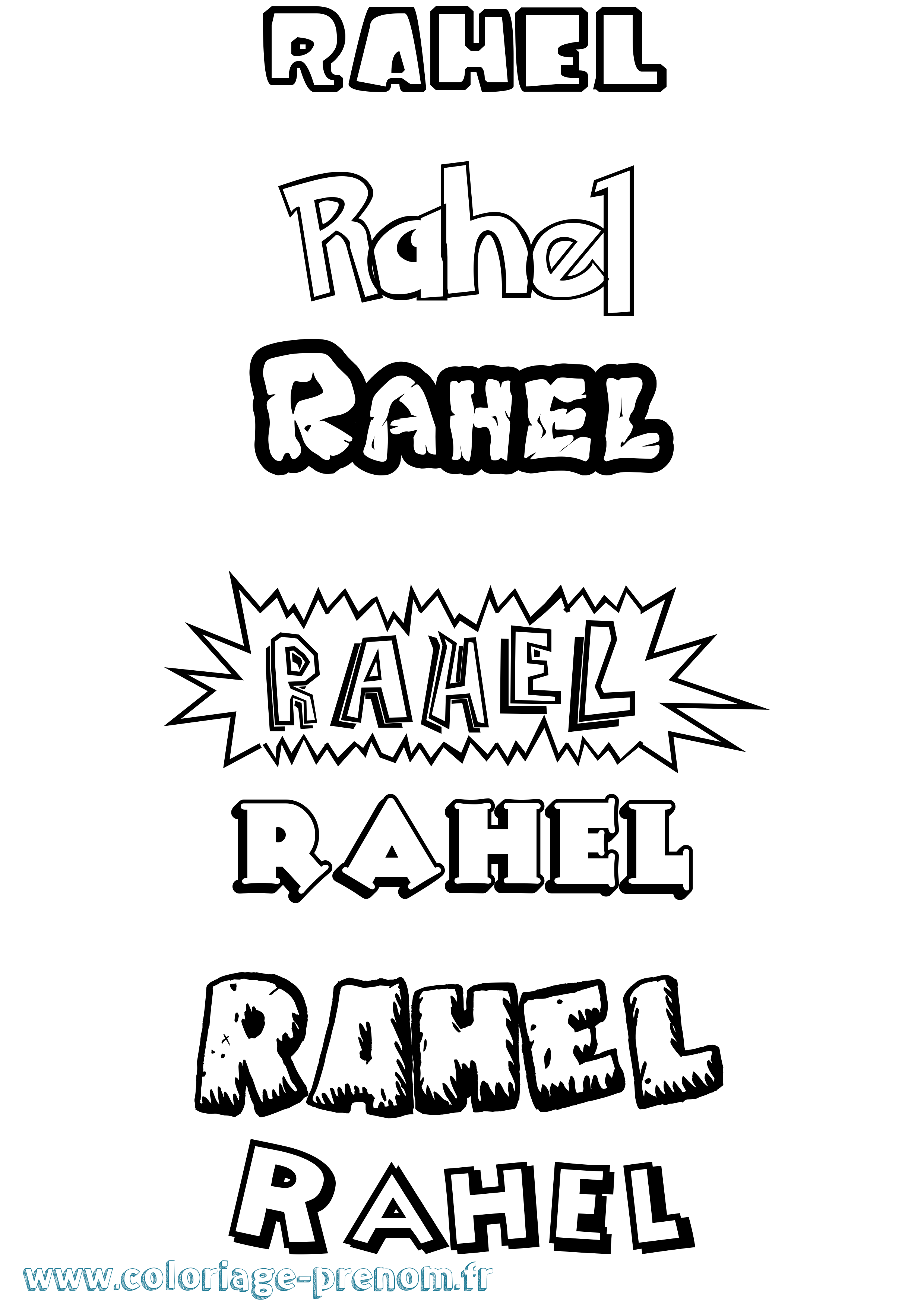 Coloriage Rahel Dessin Animé Coloriage prénom Rahel Dessin Animé