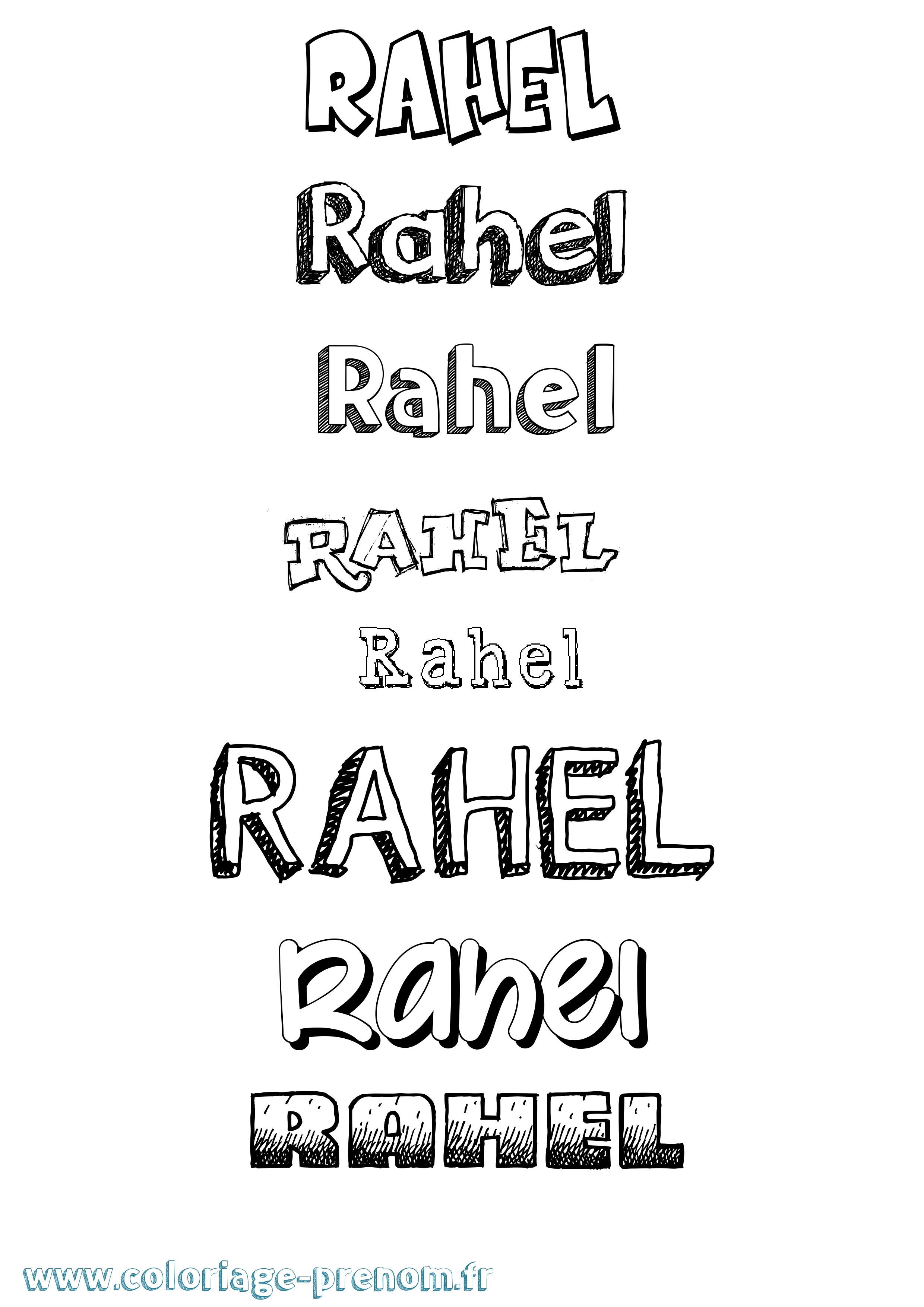 Coloriage prénom Rahel Dessiné